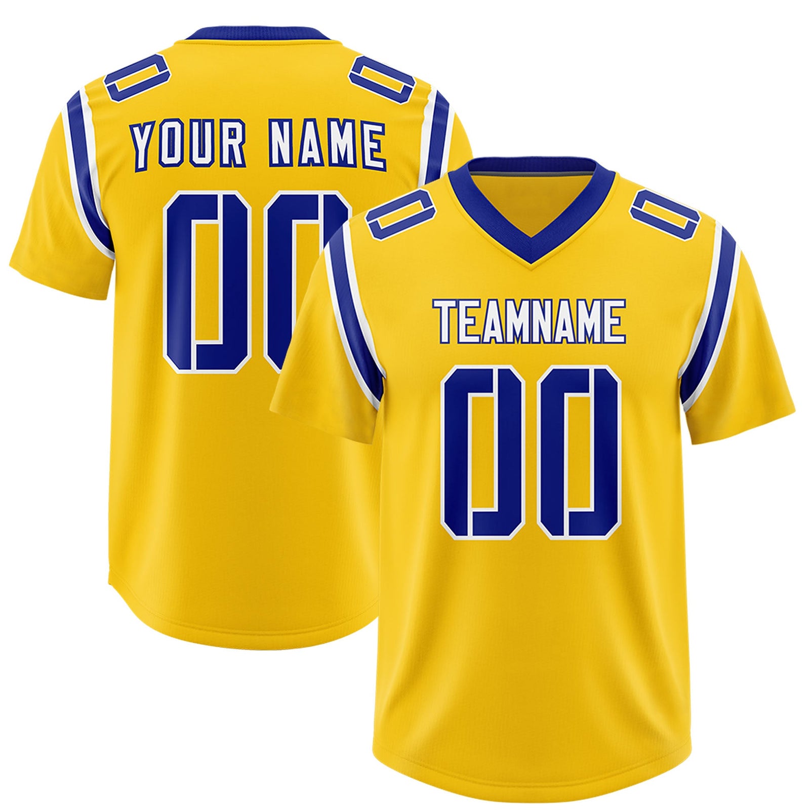 Custom Gold Personalized Shoulder Cut Two-Tone Authentic Football Jersey
