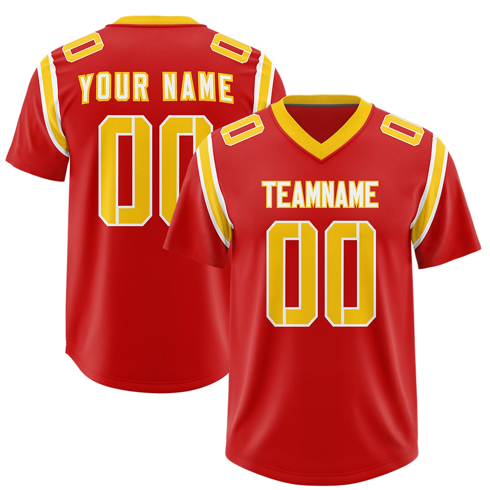 Custom Red Personalized Shoulder Cut Two-Tone Authentic Football Jersey