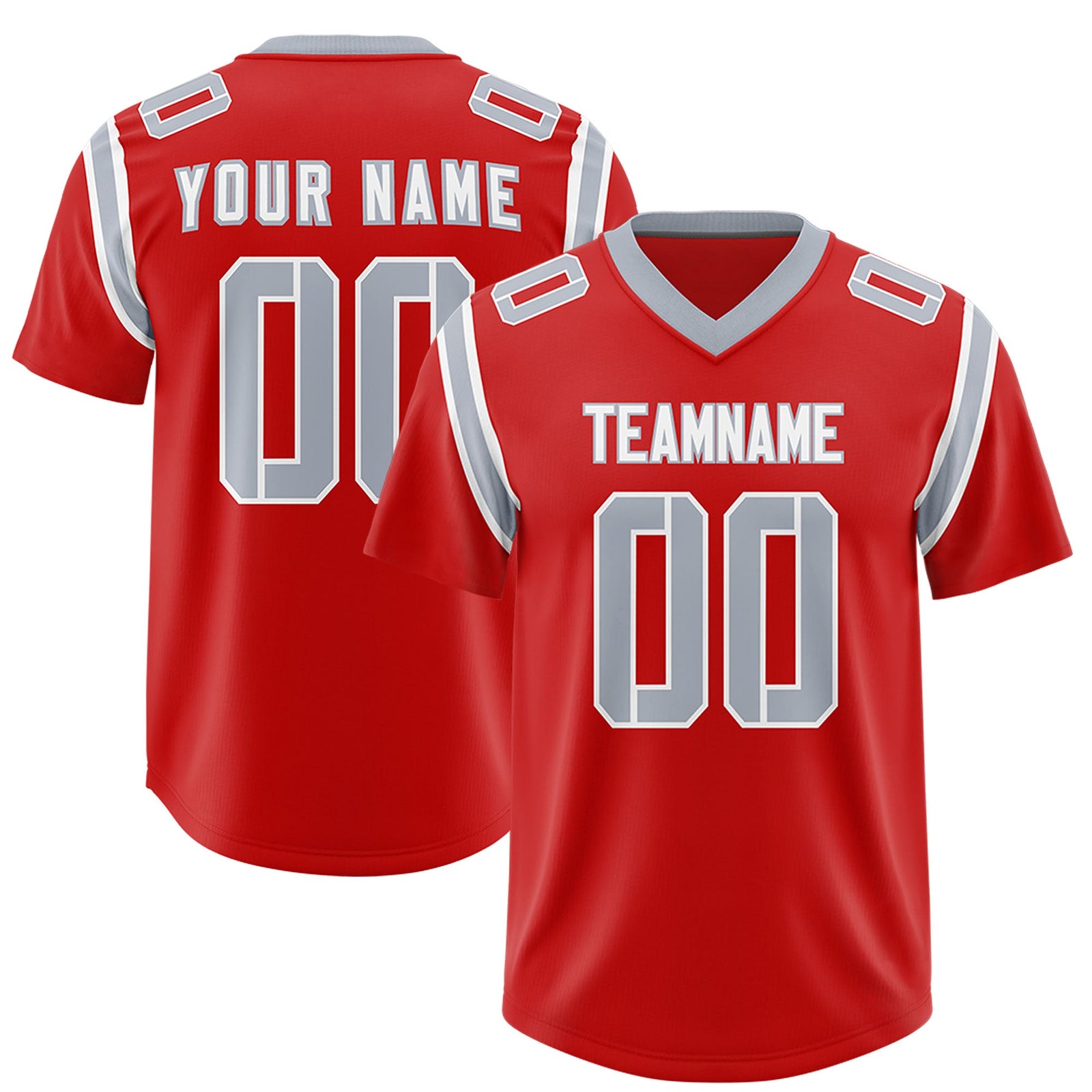 Custom Red Personalized Shoulder Cut Two-Tone Authentic Football Jersey