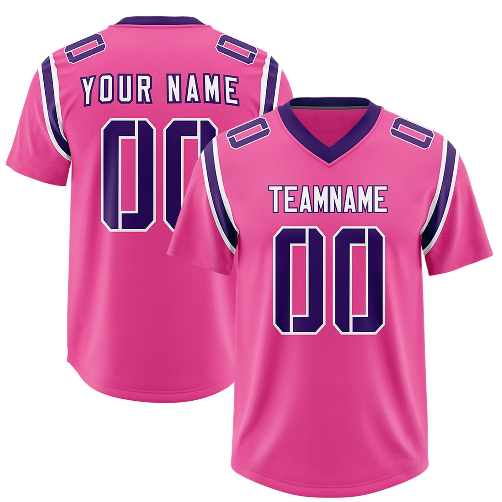 Custom Pink Personalized Shoulder Cut Two-Tone Authentic Football Jersey