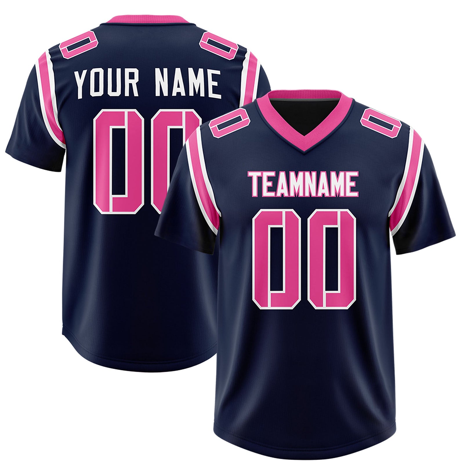 Custom Navy Personalized Shoulder Cut Two-Tone Authentic Football Jersey