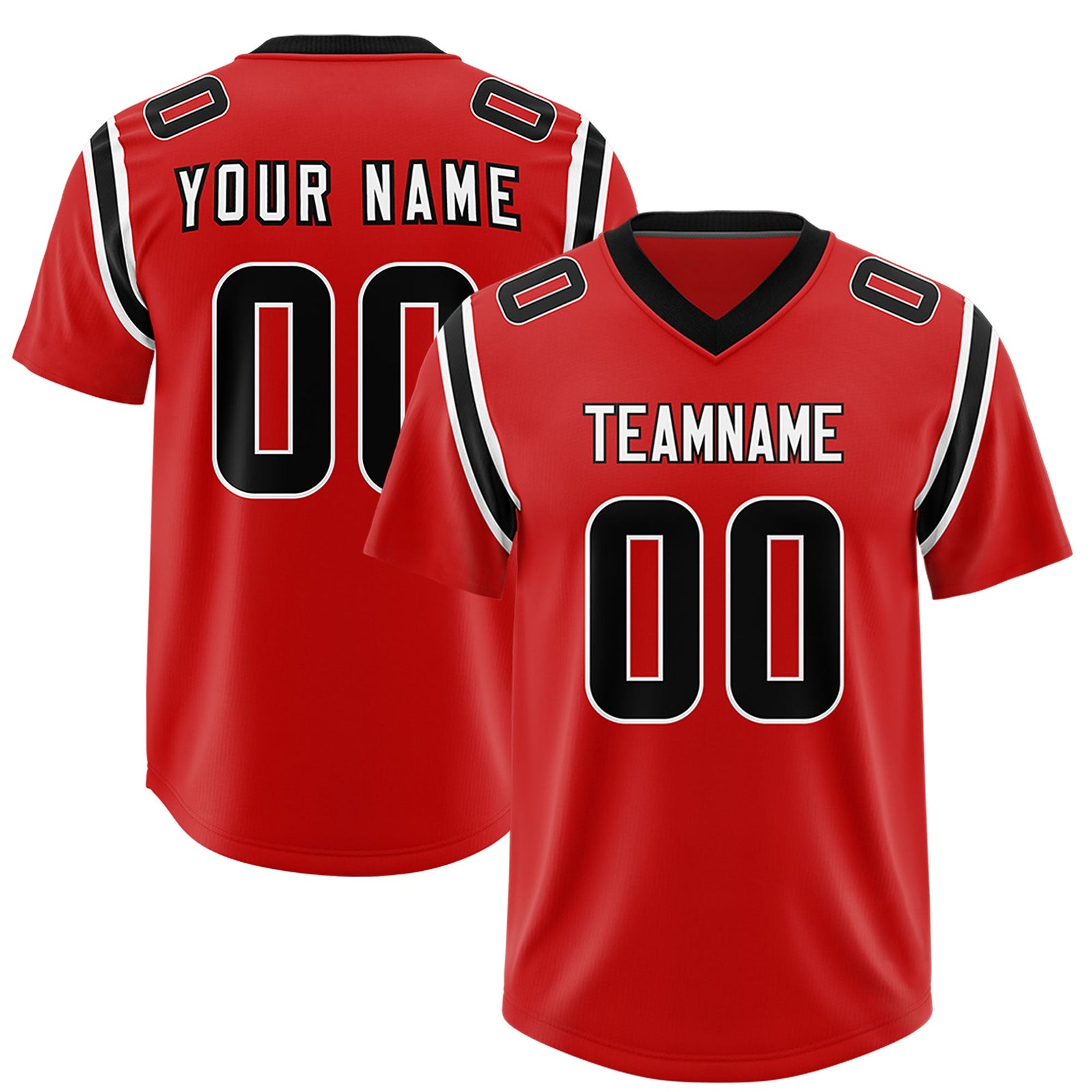 Custom Red Personalized Shoulder Cut Two-Tone Authentic Football Jersey