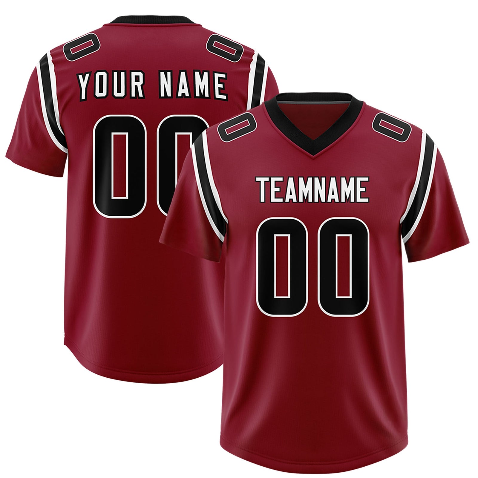 Custom Crimson Personalized Shoulder Cut Two-Tone Authentic Football Jersey