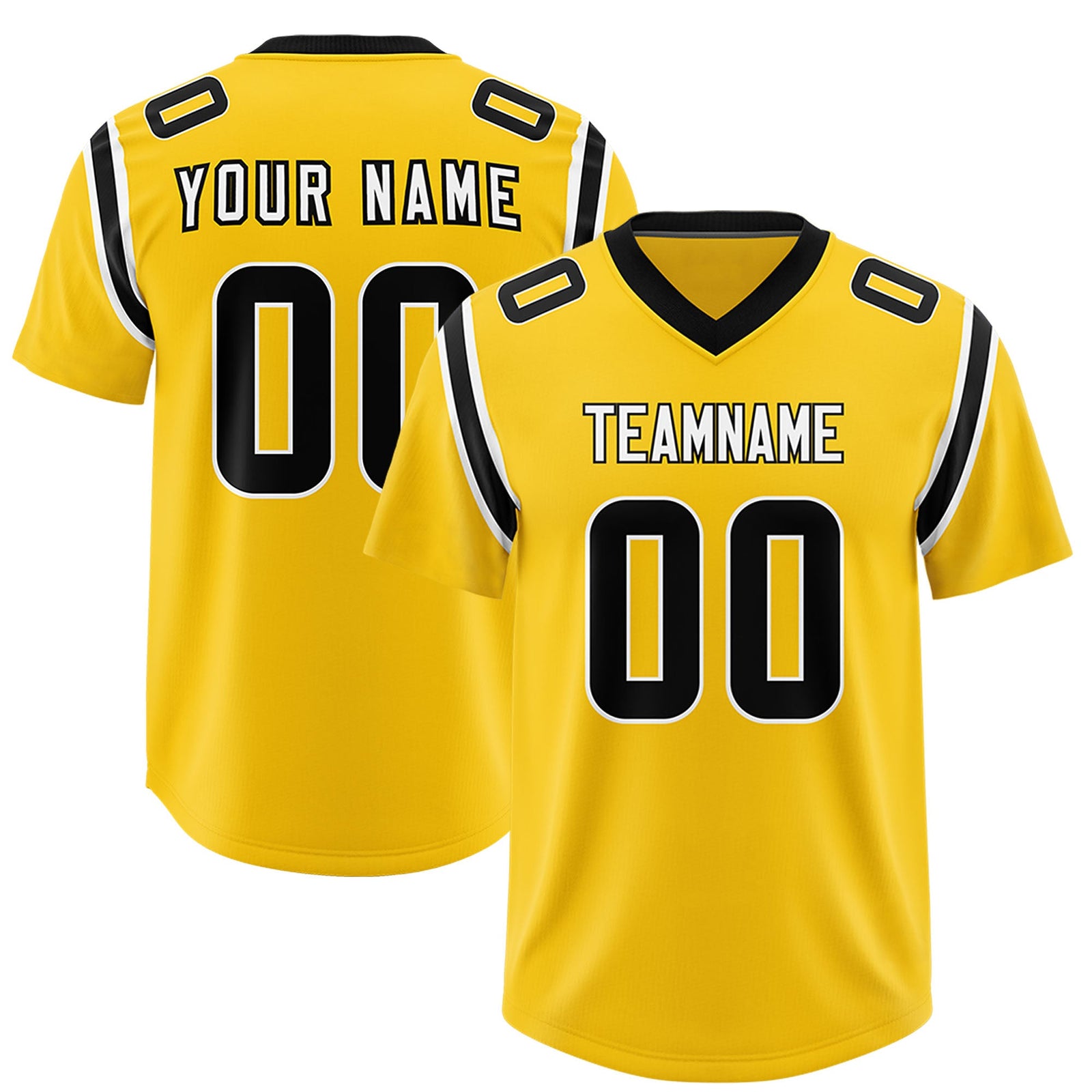 Custom Gold Personalized Shoulder Cut Two-Tone Authentic Football Jersey