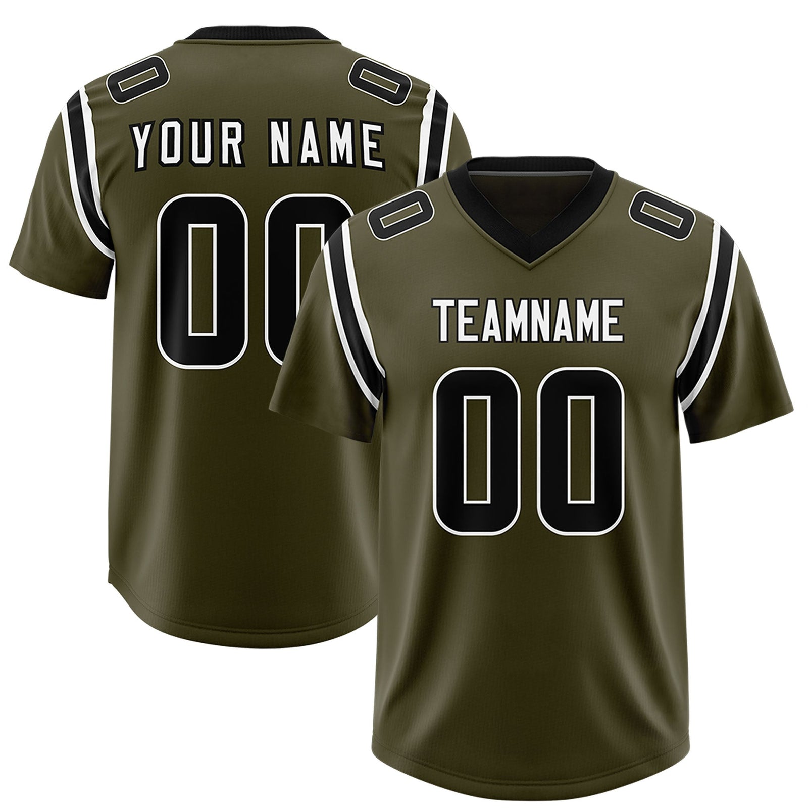 Custom Olive Personalized Shoulder Cut Two-Tone Authentic Football Jersey
