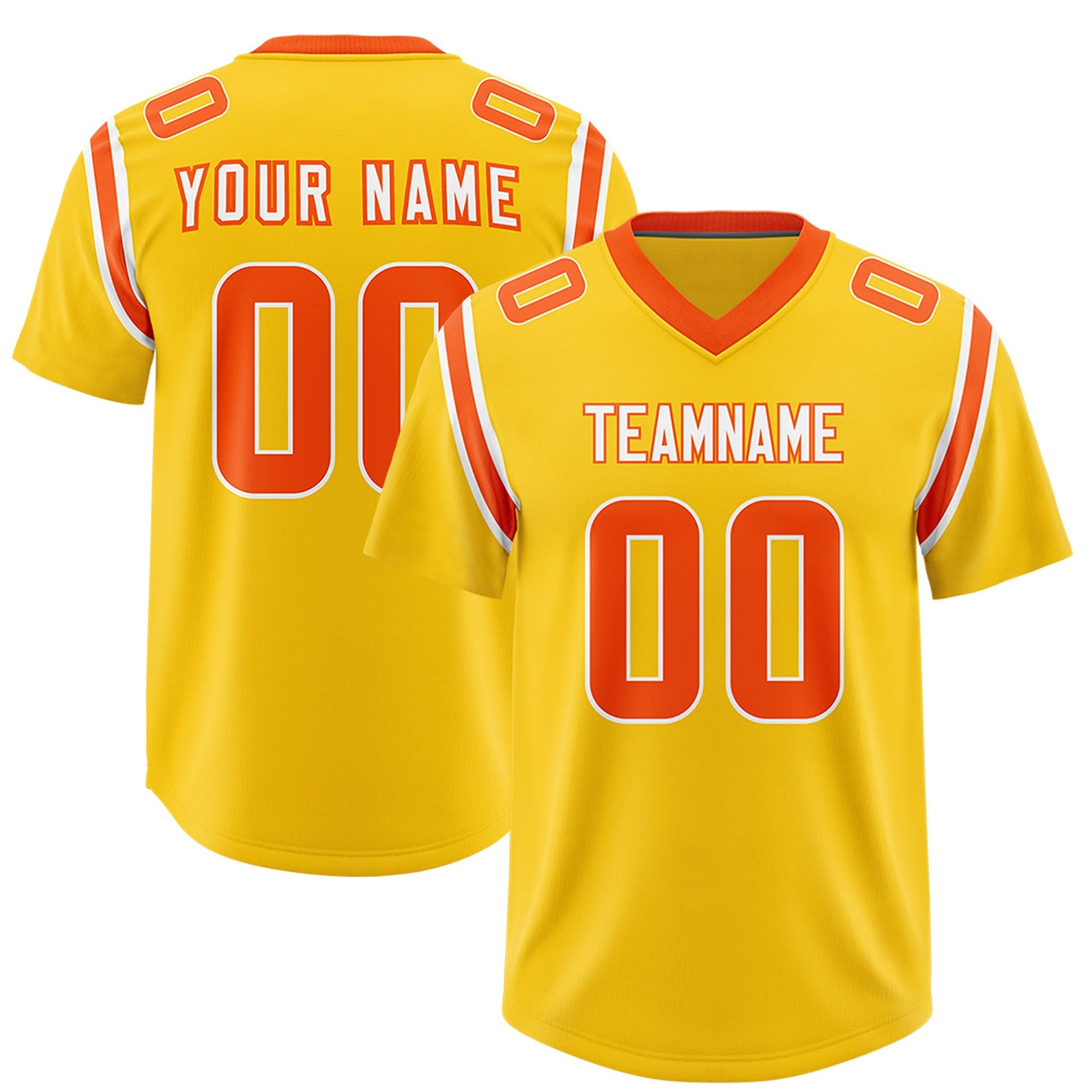 Custom Gold Personalized Shoulder Cut Two-Tone Authentic Football Jersey