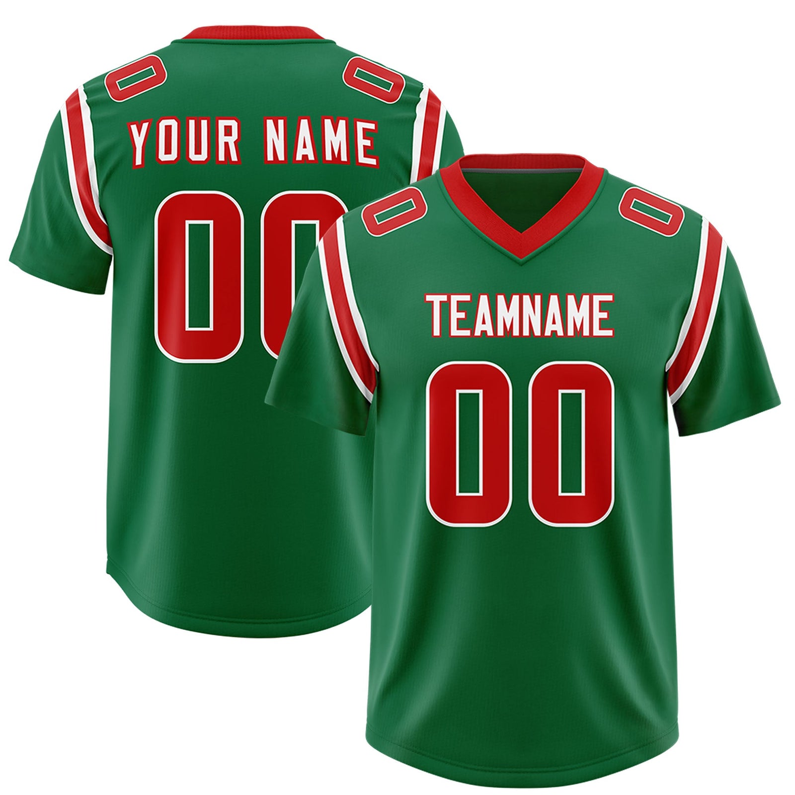 Custom Kelly Green Personalized Shoulder Cut Two-Tone Authentic Football Jersey