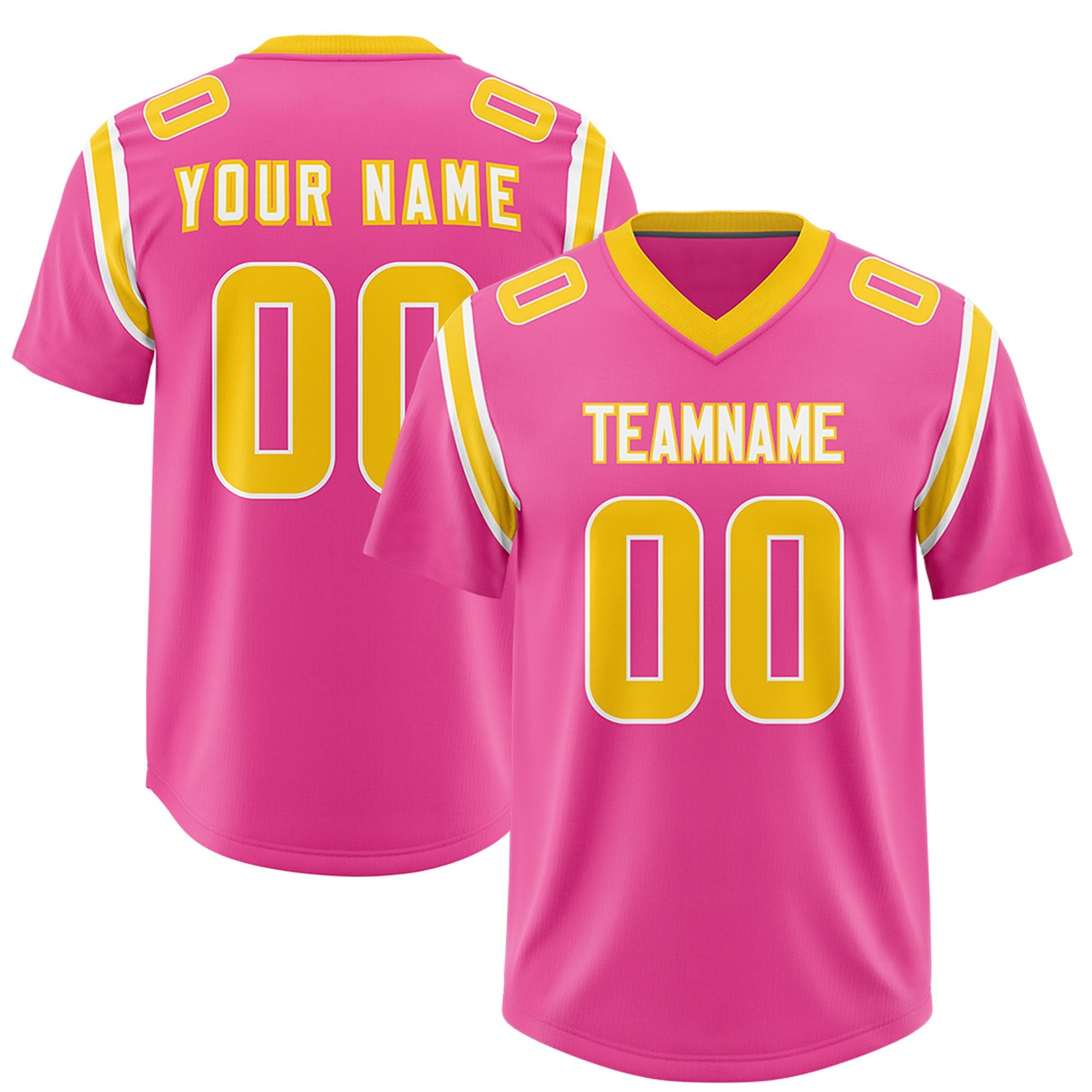 Custom Pink Personalized Shoulder Cut Two-Tone Authentic Football Jersey