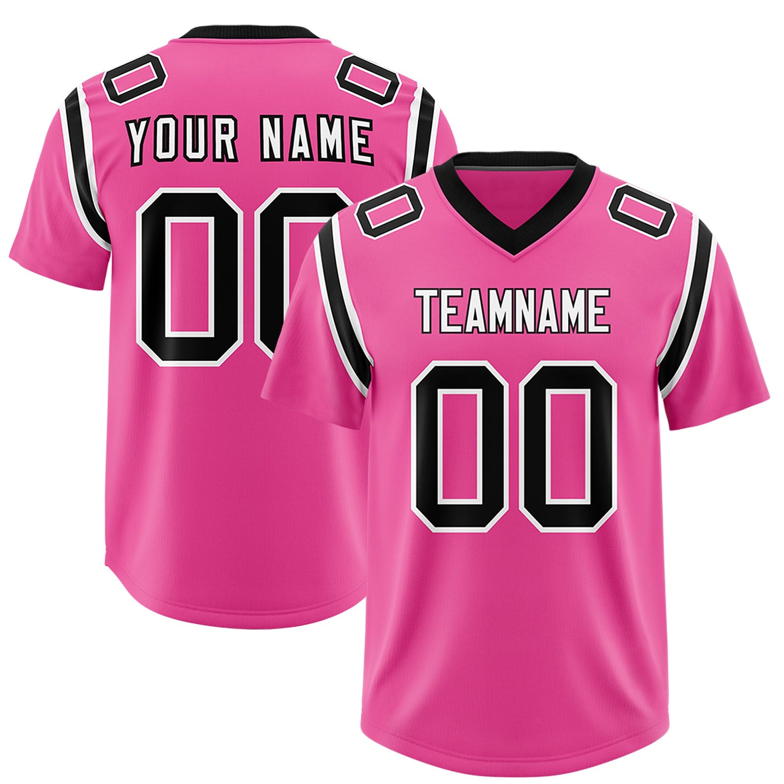 Custom Pink Personalized Shoulder Cut Two-Tone Authentic Football Jersey