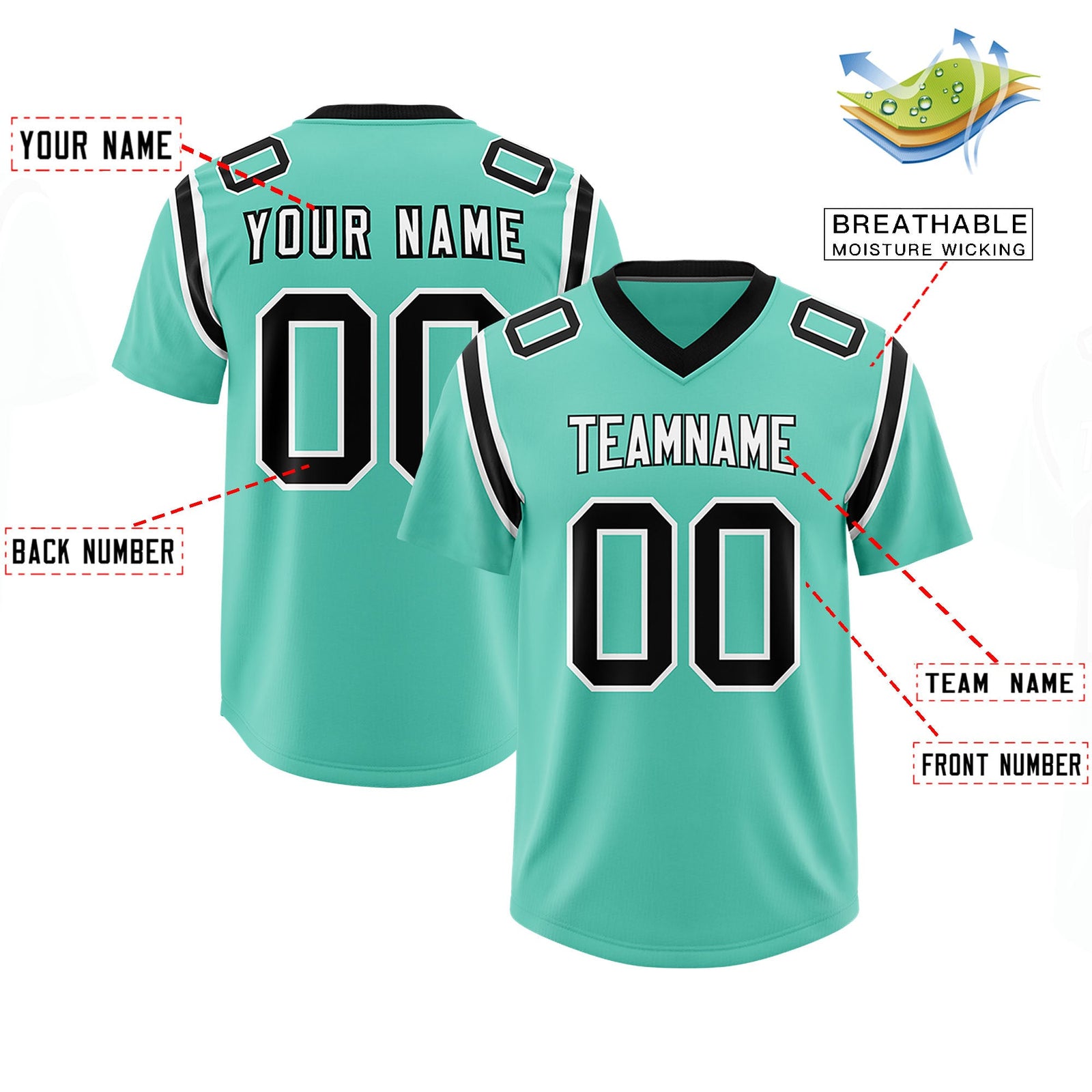 Custom Bright Green Personalized Shoulder Cut Two-Tone Authentic Football Jersey