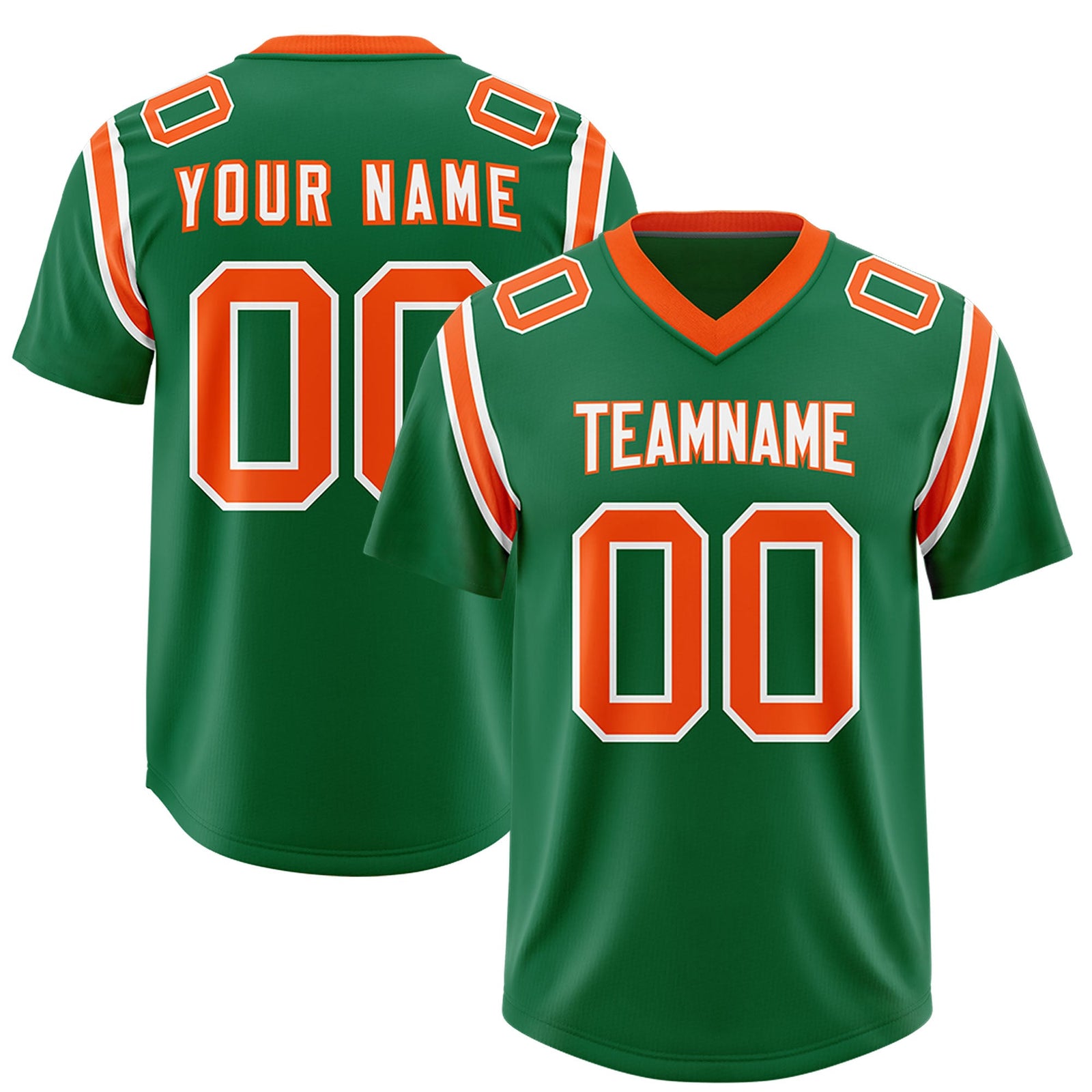 Custom Kelly Green Personalized Shoulder Cut Two-Tone Authentic Football Jersey