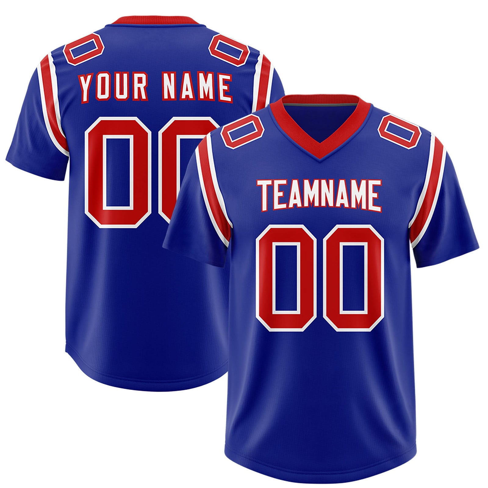 Custom Royal Personalized Shoulder Cut Two-Tone Authentic Football Jersey