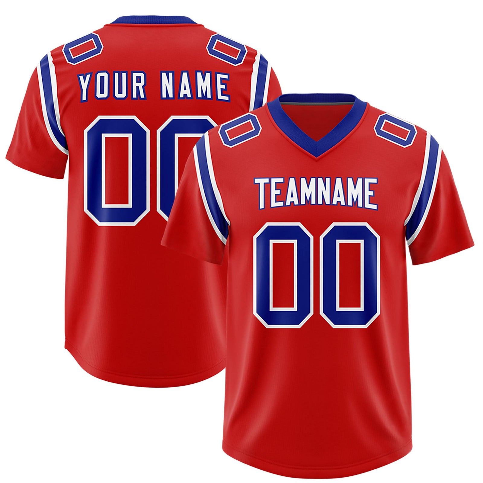 Custom Red Personalized Shoulder Cut Two-Tone Authentic Football Jersey