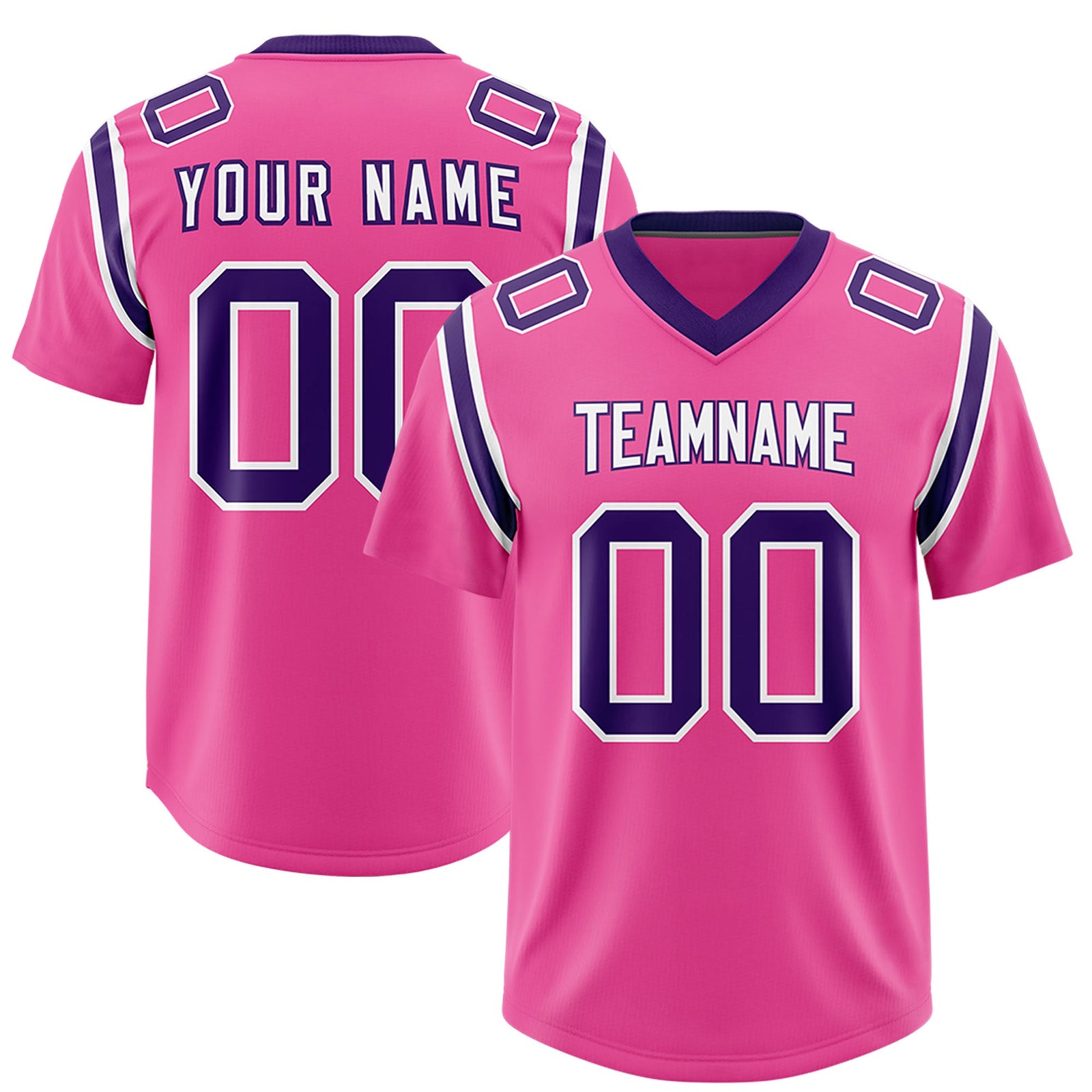 Custom Pink Personalized Shoulder Cut Two-Tone Authentic Football Jersey