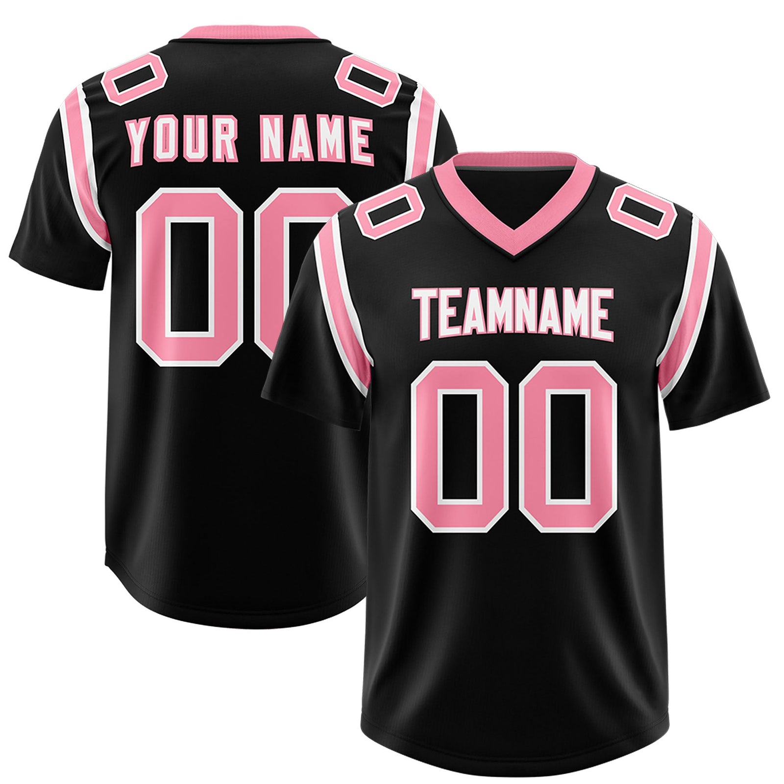 Custom Black Personalized Shoulder Cut Two-Tone Authentic Football Jersey