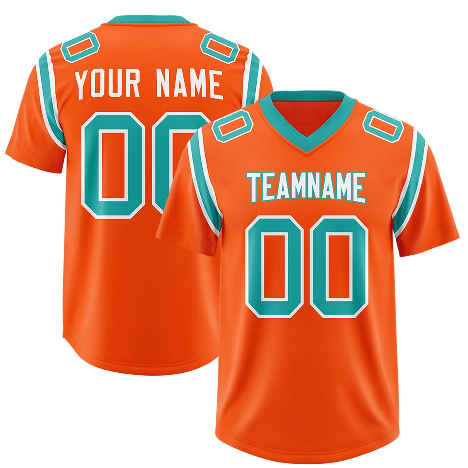 Custom Orange Personalized Shoulder Cut Two-Tone Authentic Football Jersey