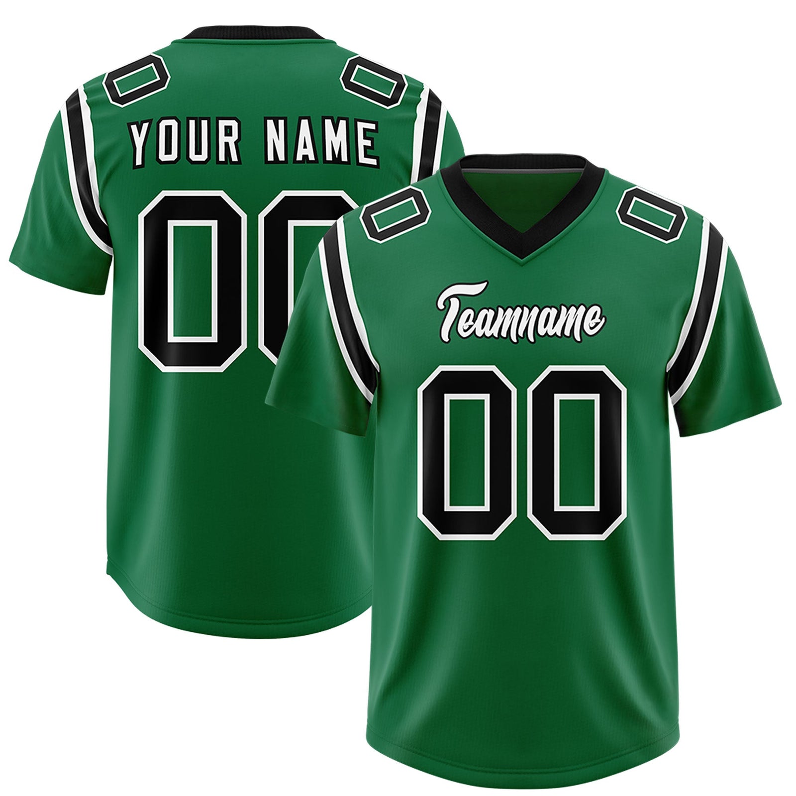 Custom Kelly Green Personalized Shoulder Cut Two-Tone Authentic Football Jersey