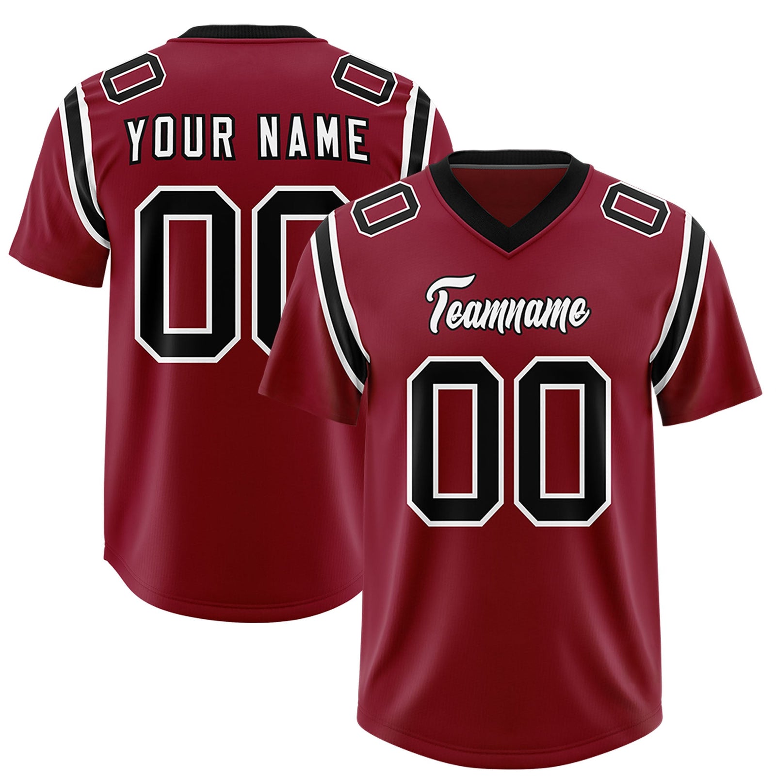 Custom Crimson Personalized Shoulder Cut Two-Tone Authentic Football Jersey