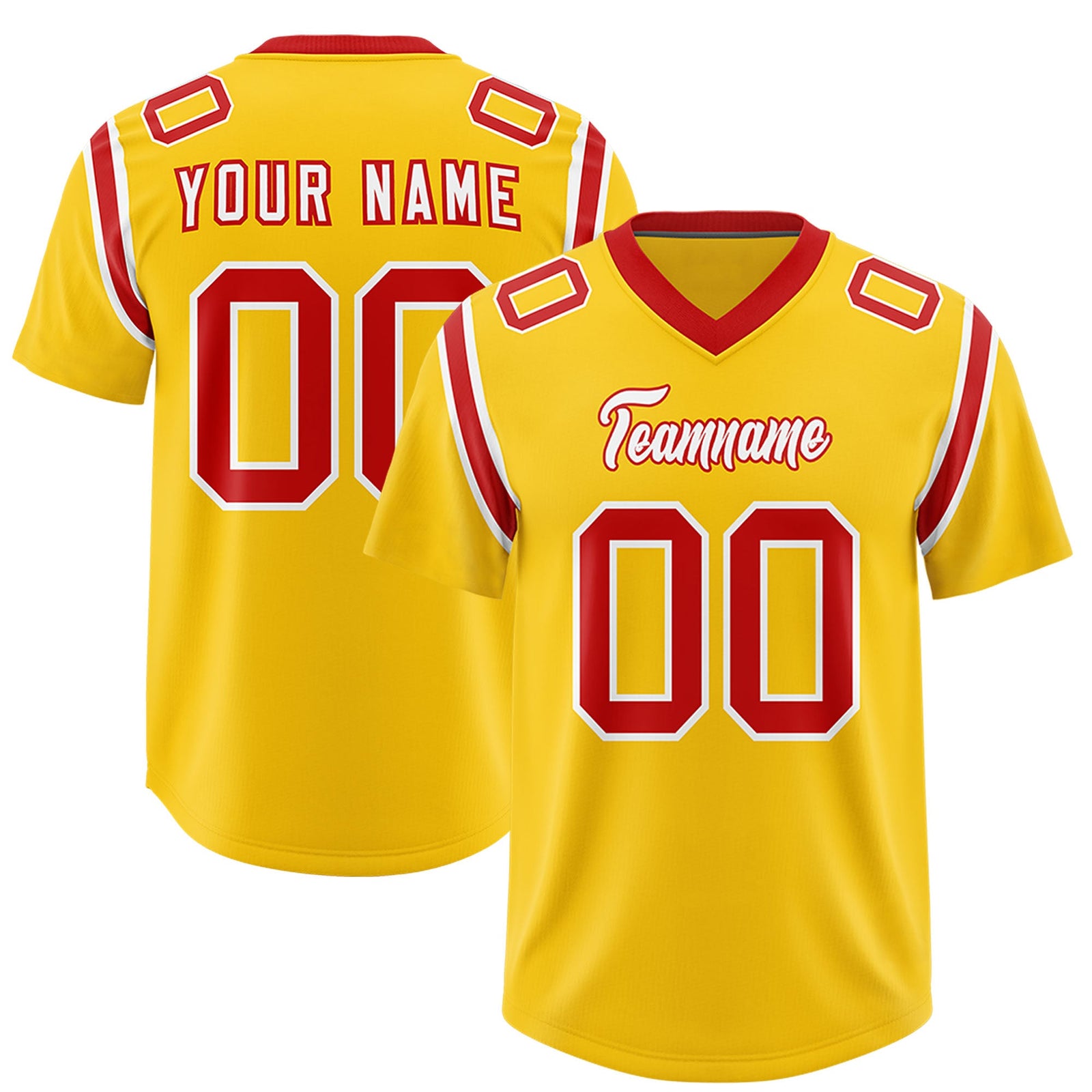 Custom Gold Personalized Shoulder Cut Two-Tone Authentic Football Jersey
