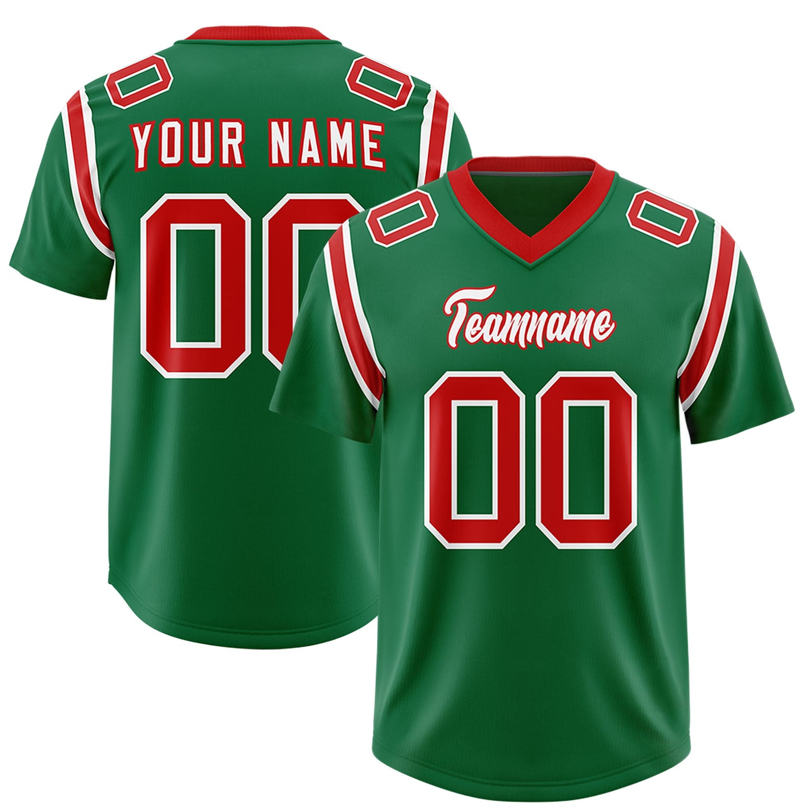 Custom Kelly Green Personalized Shoulder Cut Two-Tone Authentic Football Jersey