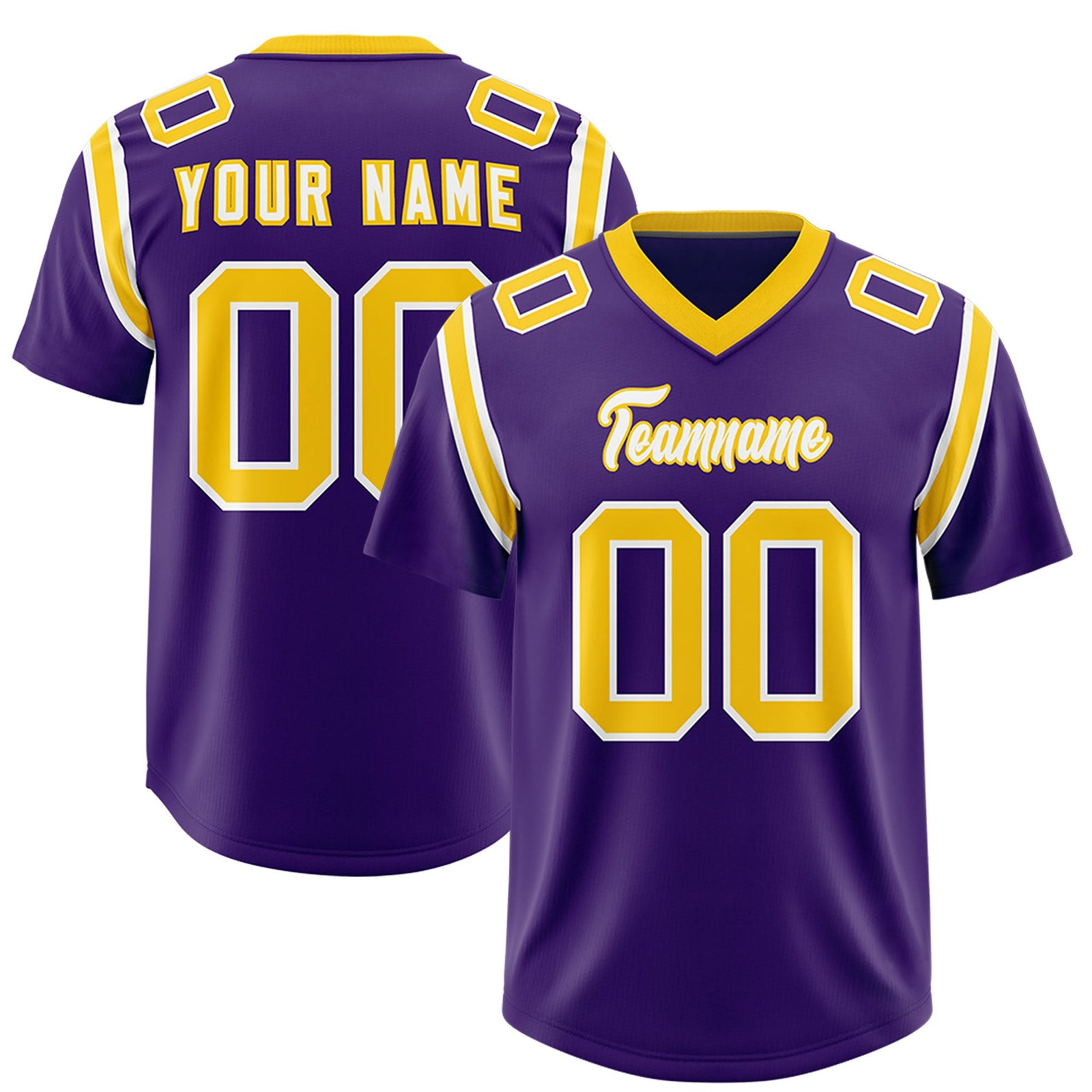 Custom Purple Personalized Shoulder Cut Two-Tone Authentic Football Jersey