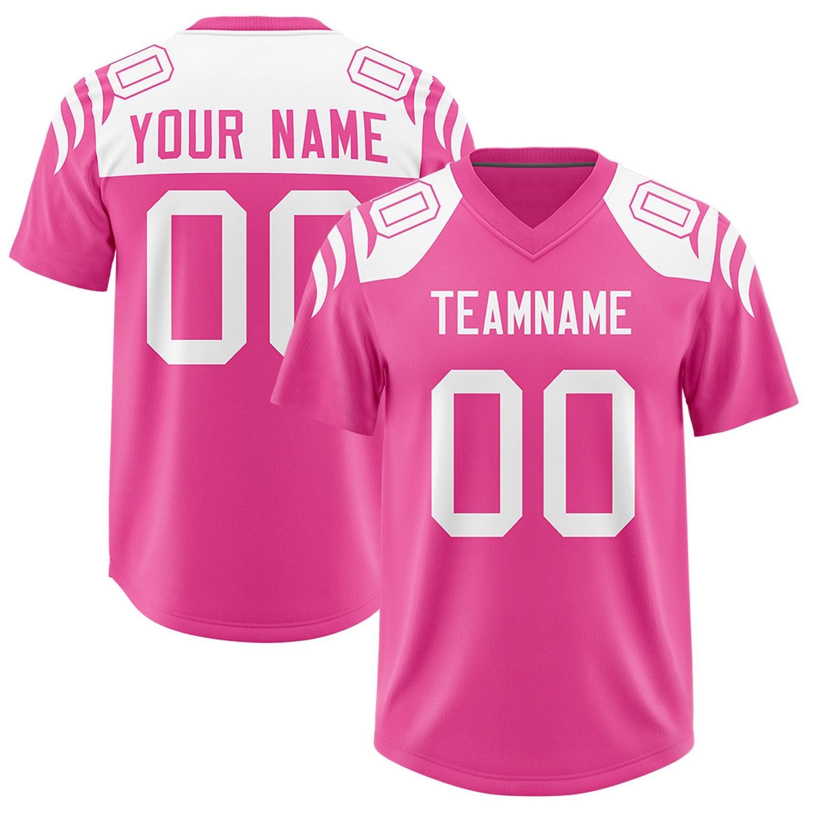 Custom Pink Pink Raglan Sleeves Personalized Pattern Authentic Football Jersey
