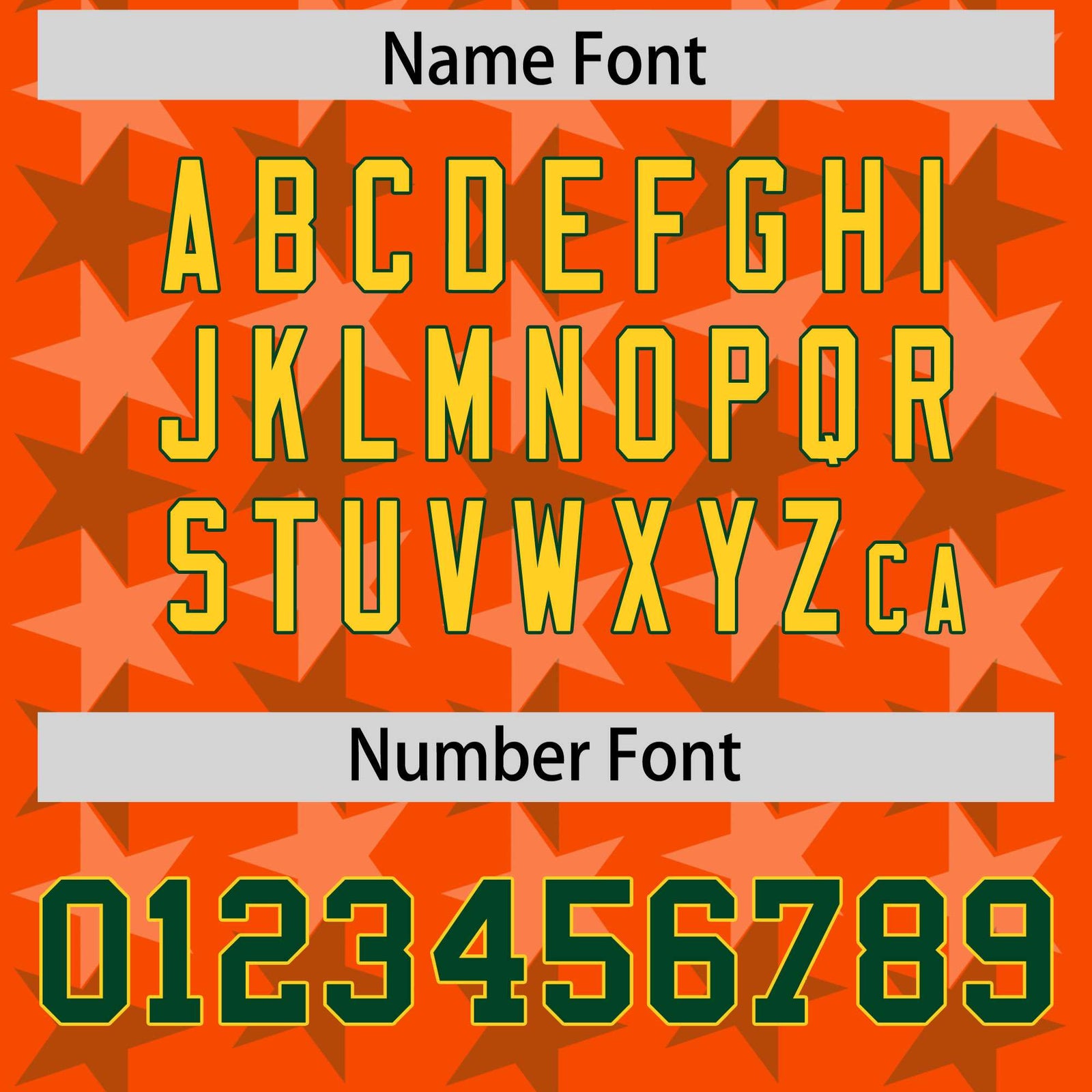 Custom Orange Green Personalized All Star Graffiti Pattern Authentic Football Jersey