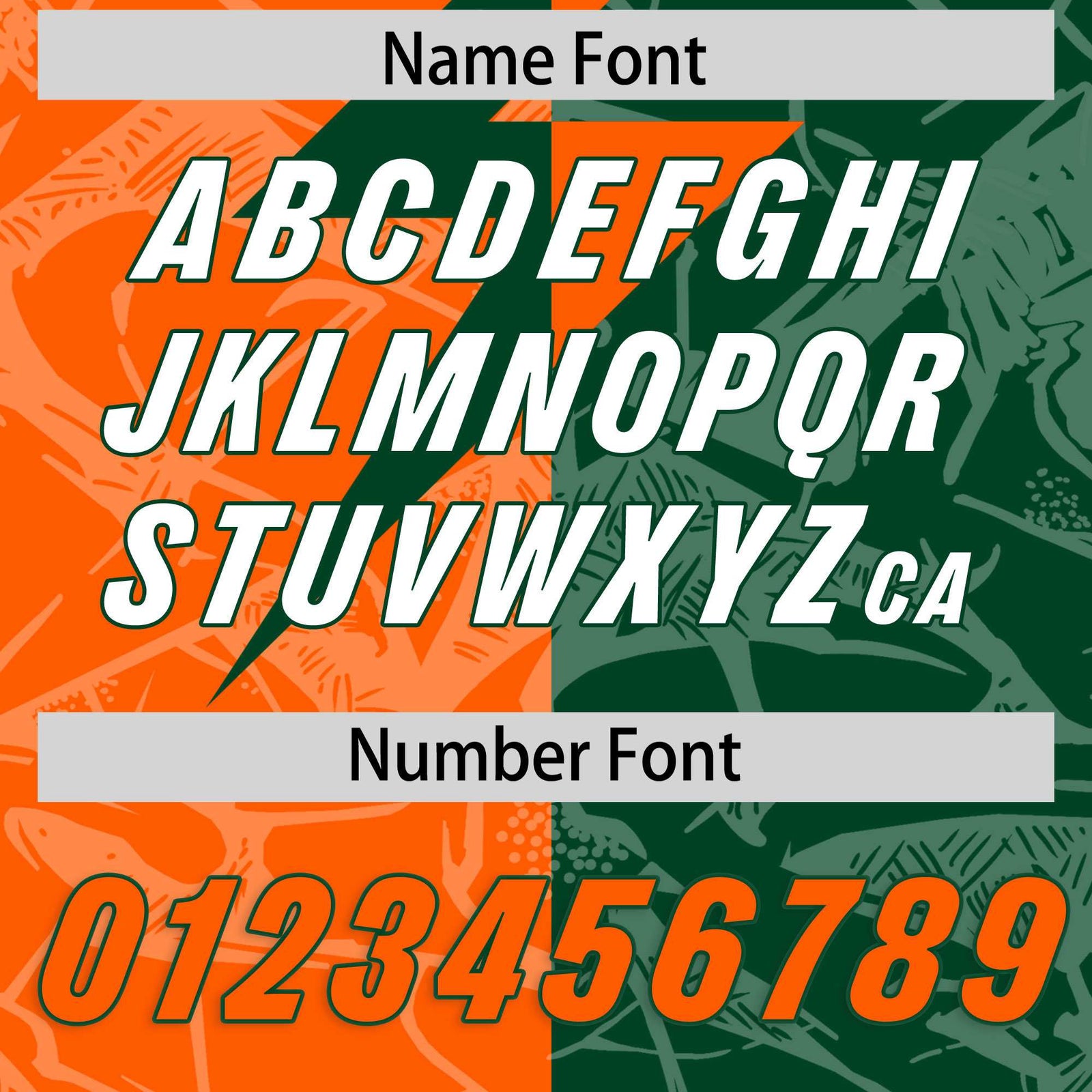 Custom Green Orange Split Personalized Lightning Pattern Football Jersey