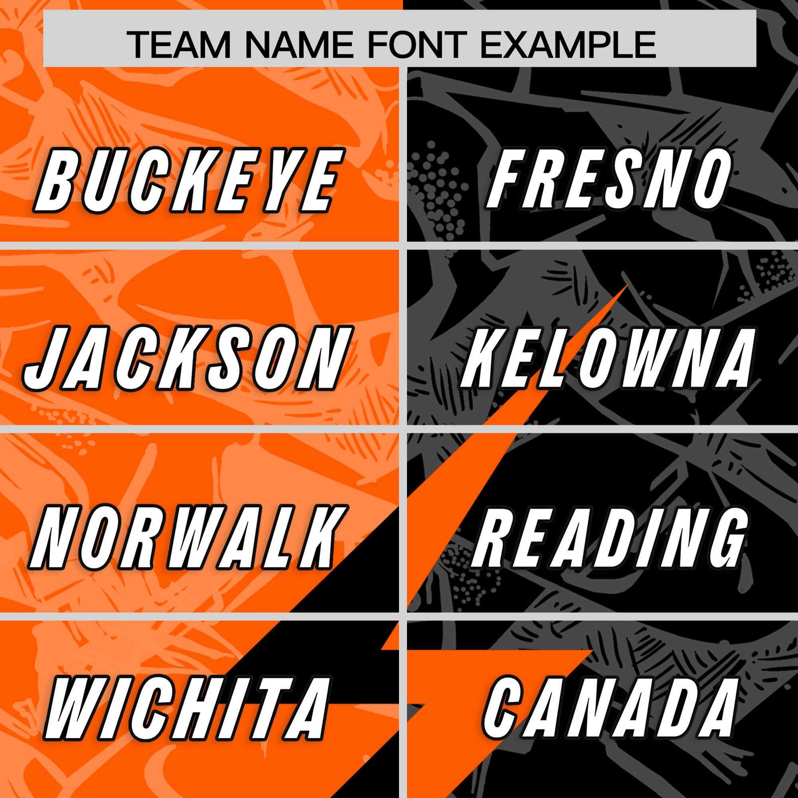 Custom Black Orange Split Personalized Lightning Pattern Football Jersey