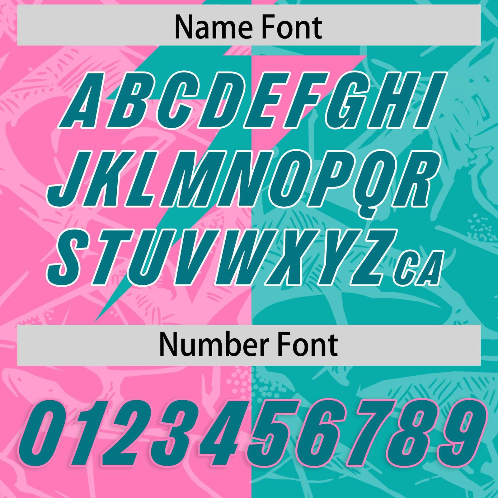 Custom Aqua Pink Split Personalized Lightning Pattern Football Jersey