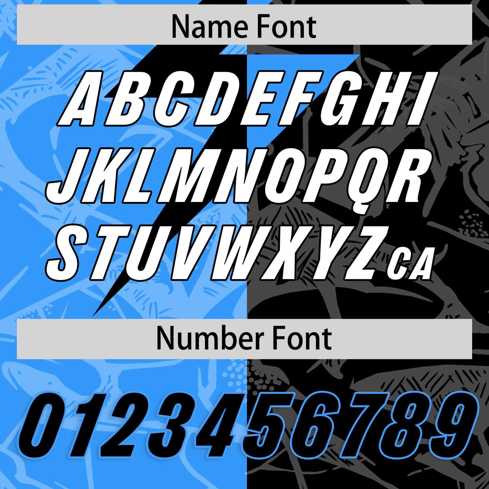 Custom Black Light Blue Split Personalized Lightning Pattern Football Jersey