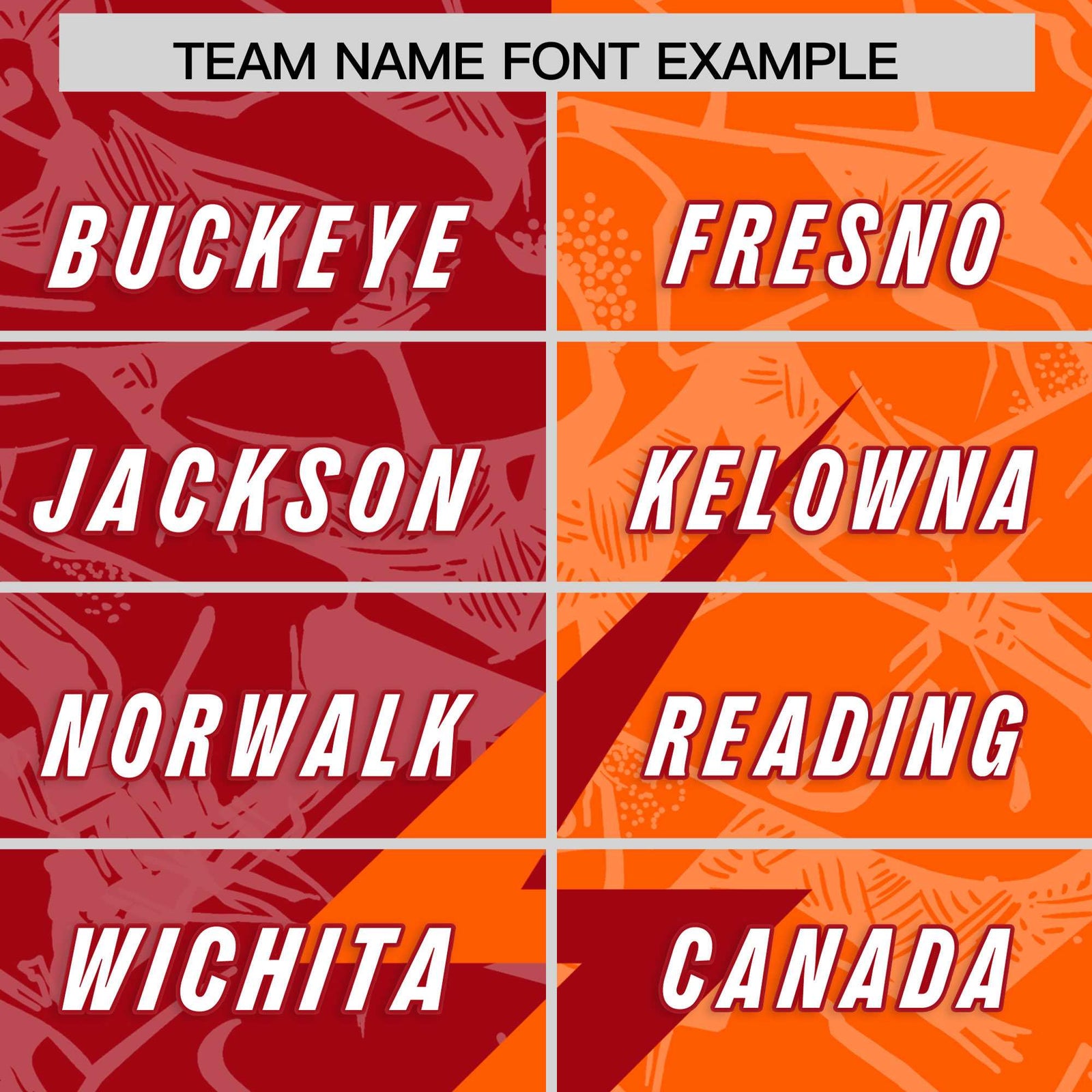Custom Red Orange Split Personalized Lightning Pattern Football Jersey