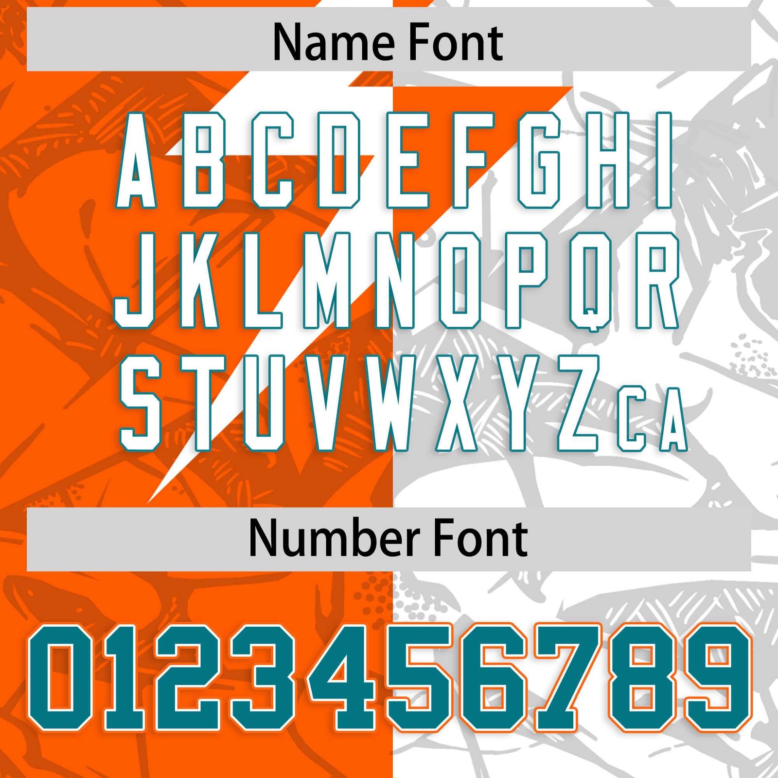 Custom Orange White Split Personalized Lightning Pattern Football Jersey