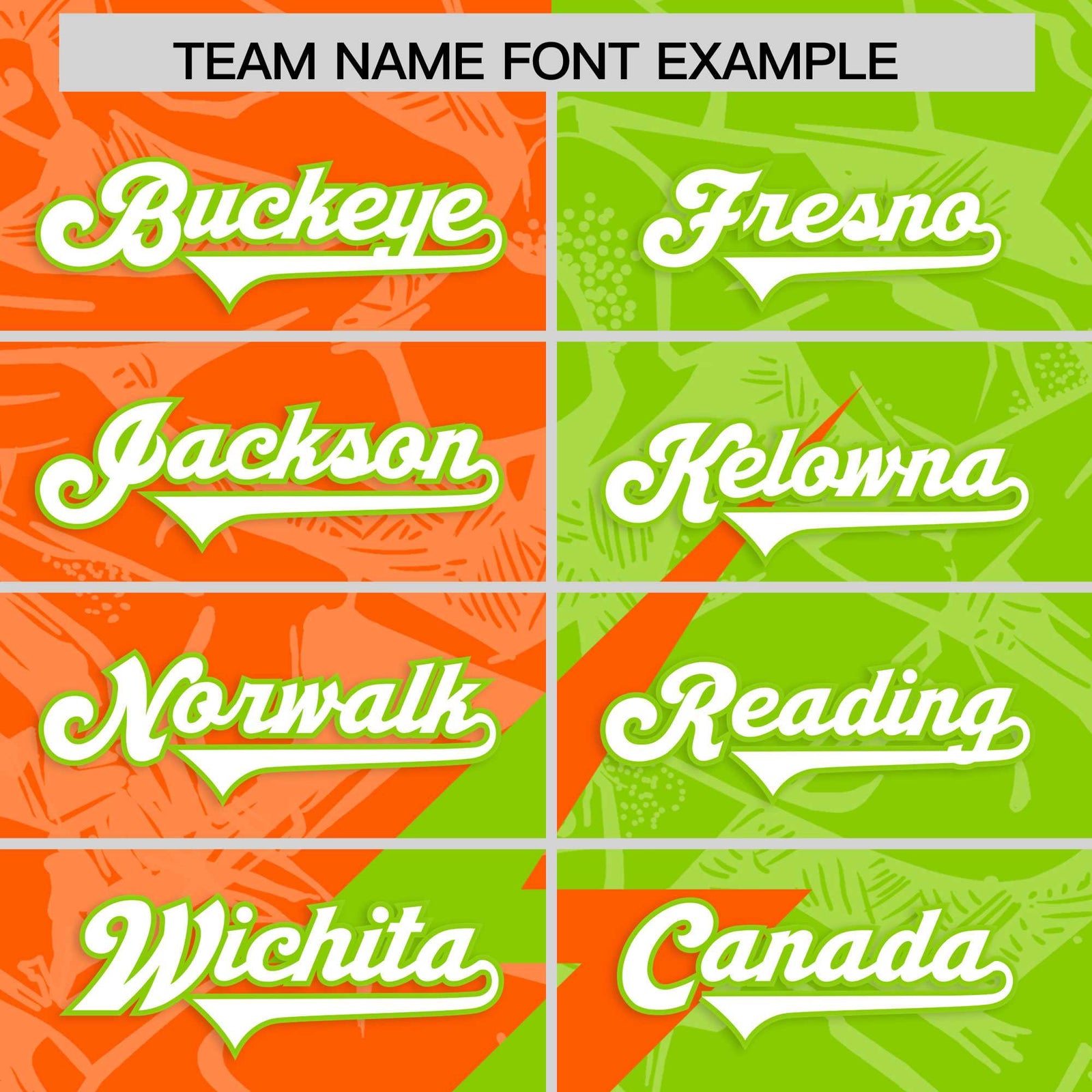 Custom Neon Green Orange Split Personalized Lightning Pattern Football Jersey