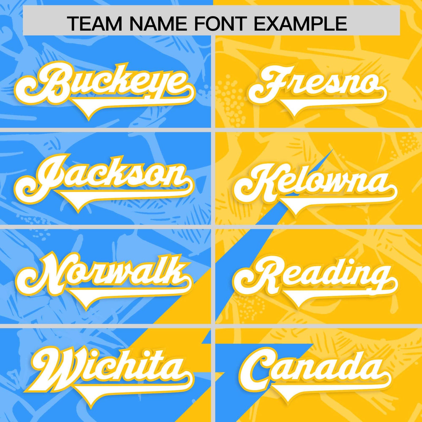 Custom Yellow Light Blue Split Personalized Lightning Pattern Football Jersey