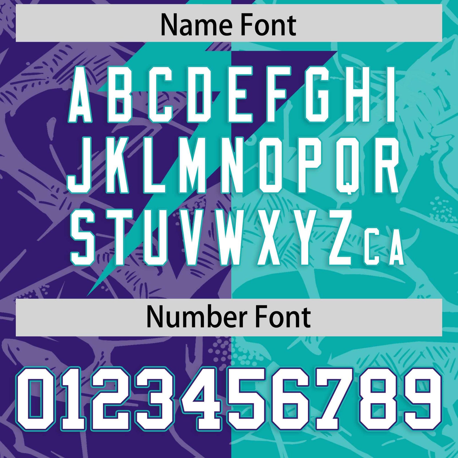 Custom Aqua Purple Split Personalized Lightning Pattern Football Jersey