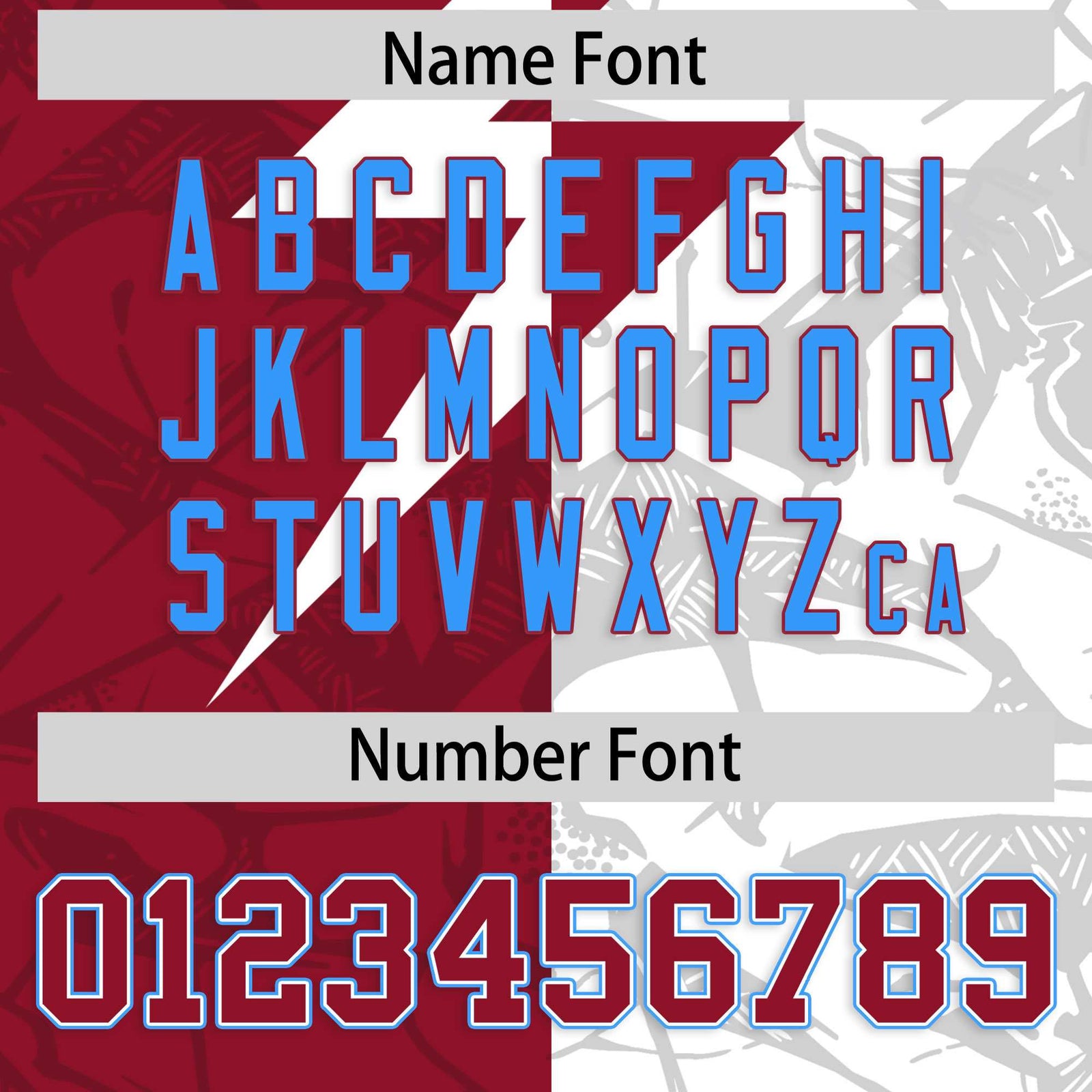 Custom Cardinal White Split Personalized Lightning Pattern Football Jersey