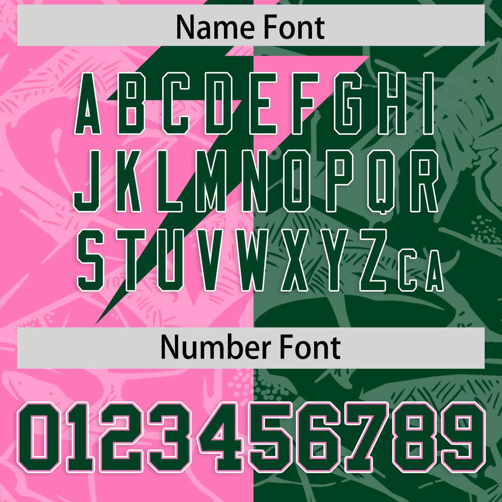 Custom Pink Green Split Personalized Lightning Pattern Football Jersey