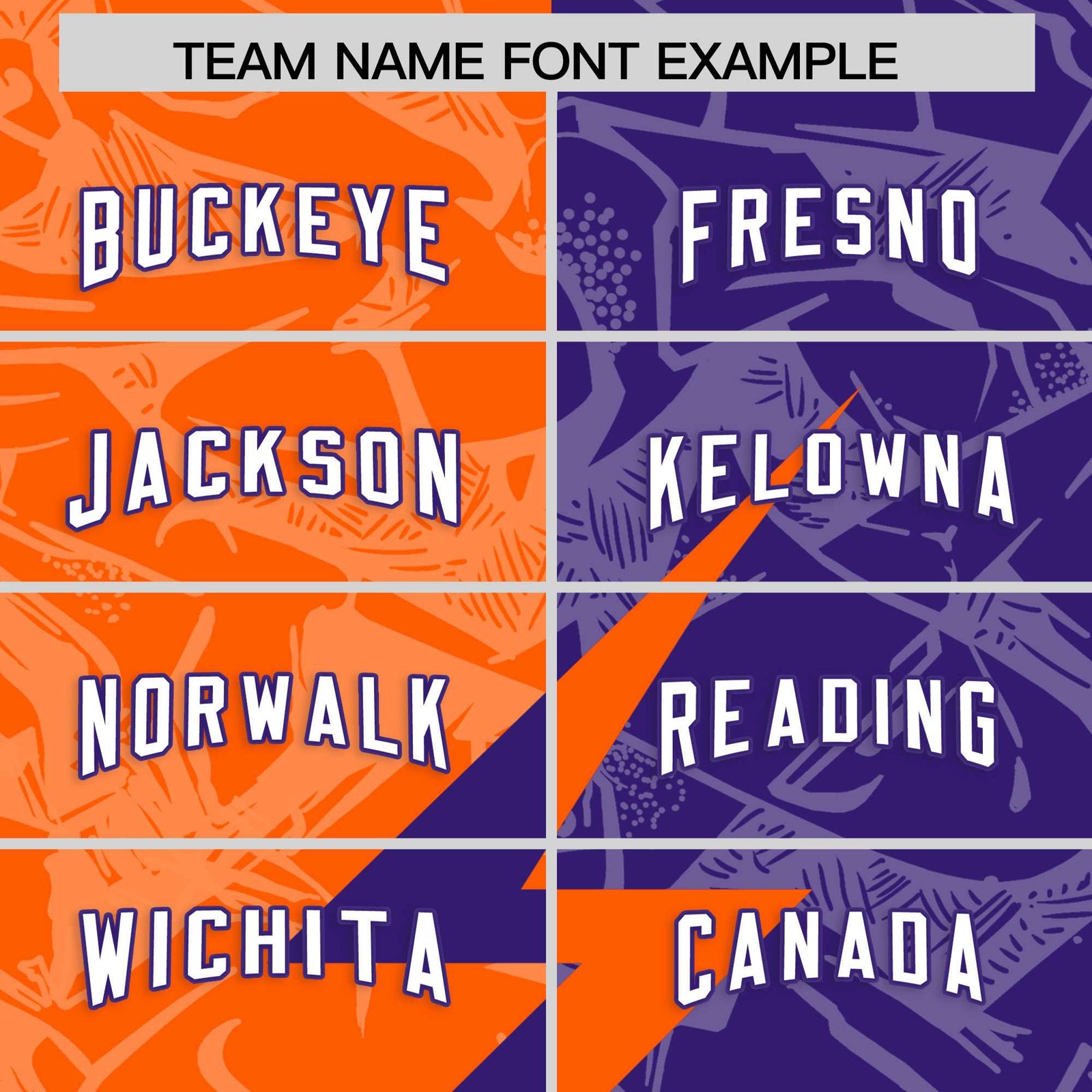 Custom Orange Purple Split Personalized Lightning Pattern Football Jersey
