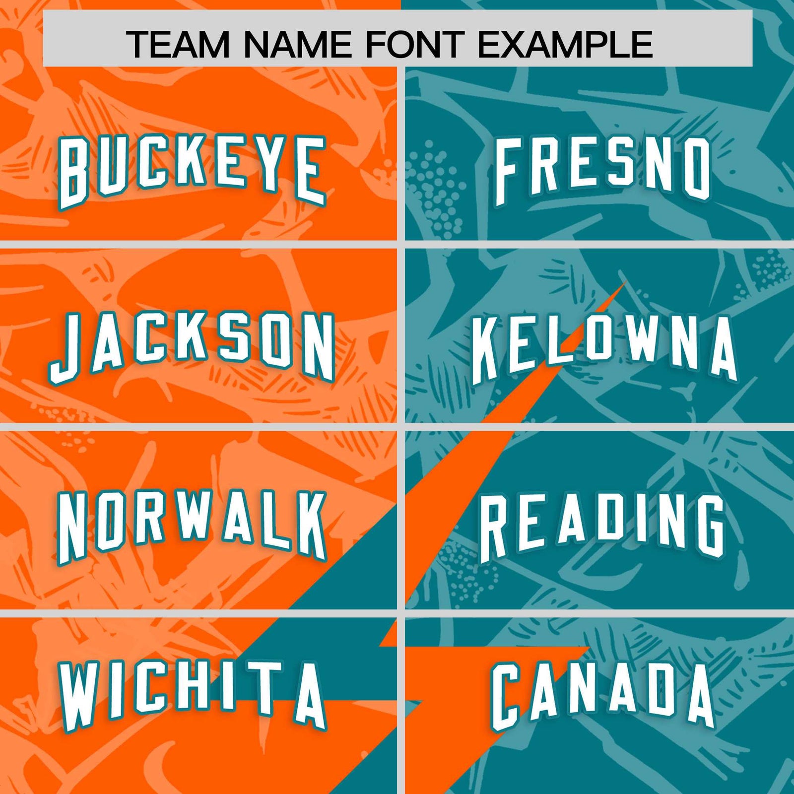 Custom Aqua Orange Split Personalized Lightning Pattern Football Jersey