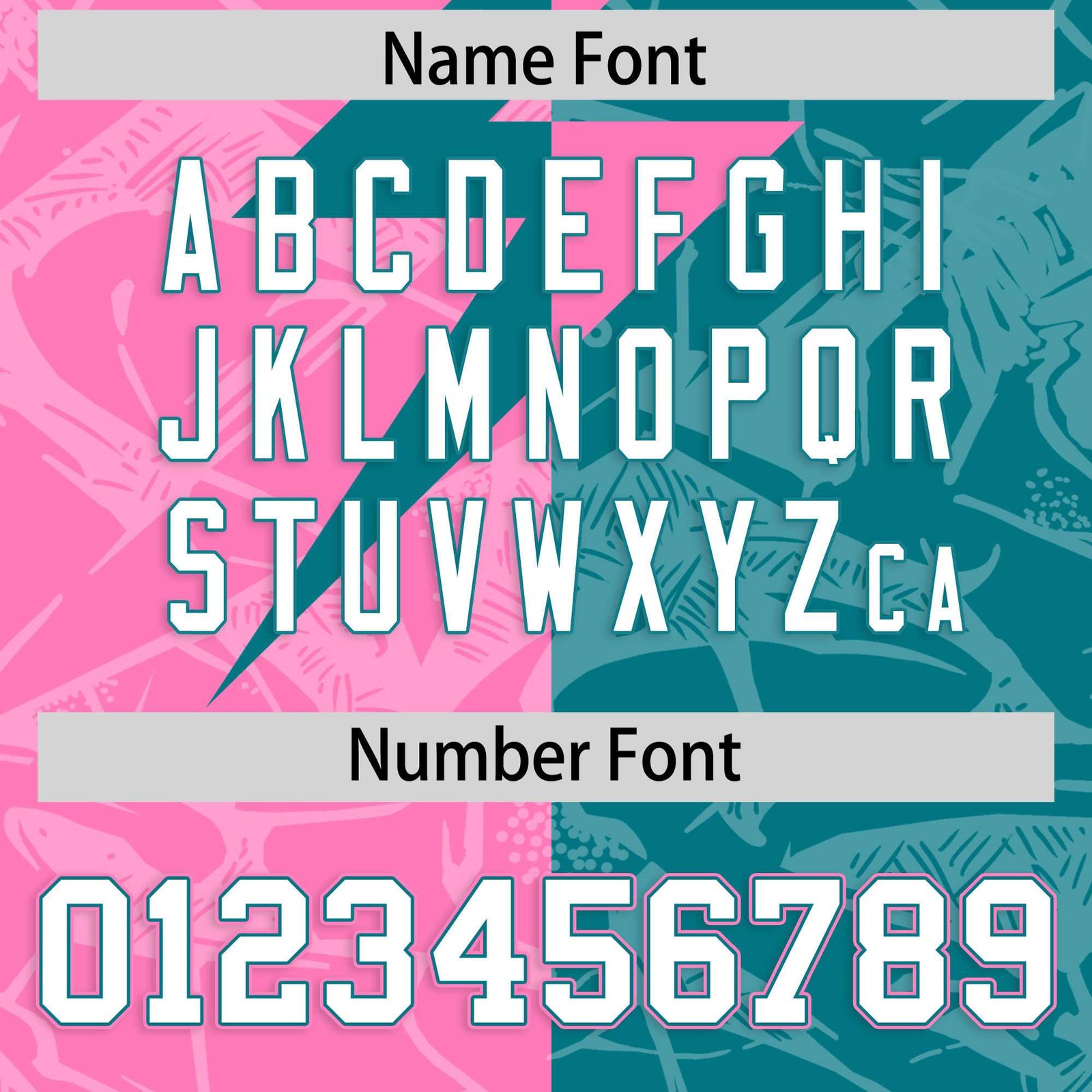 Custom Aqua Pink Split Personalized Lightning Pattern Football Jersey