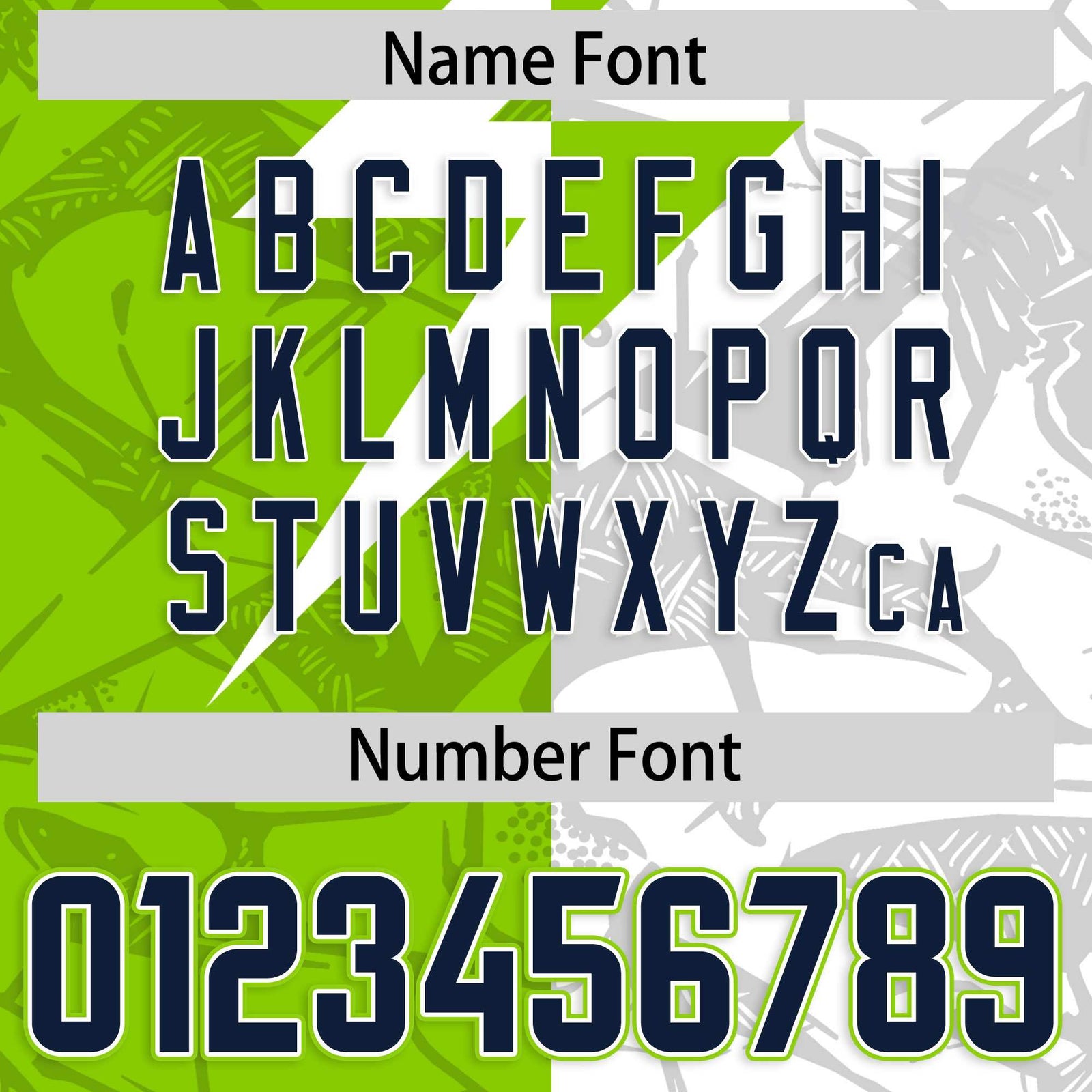 Custom Neon Green White Split Personalized Lightning Pattern Football Jersey