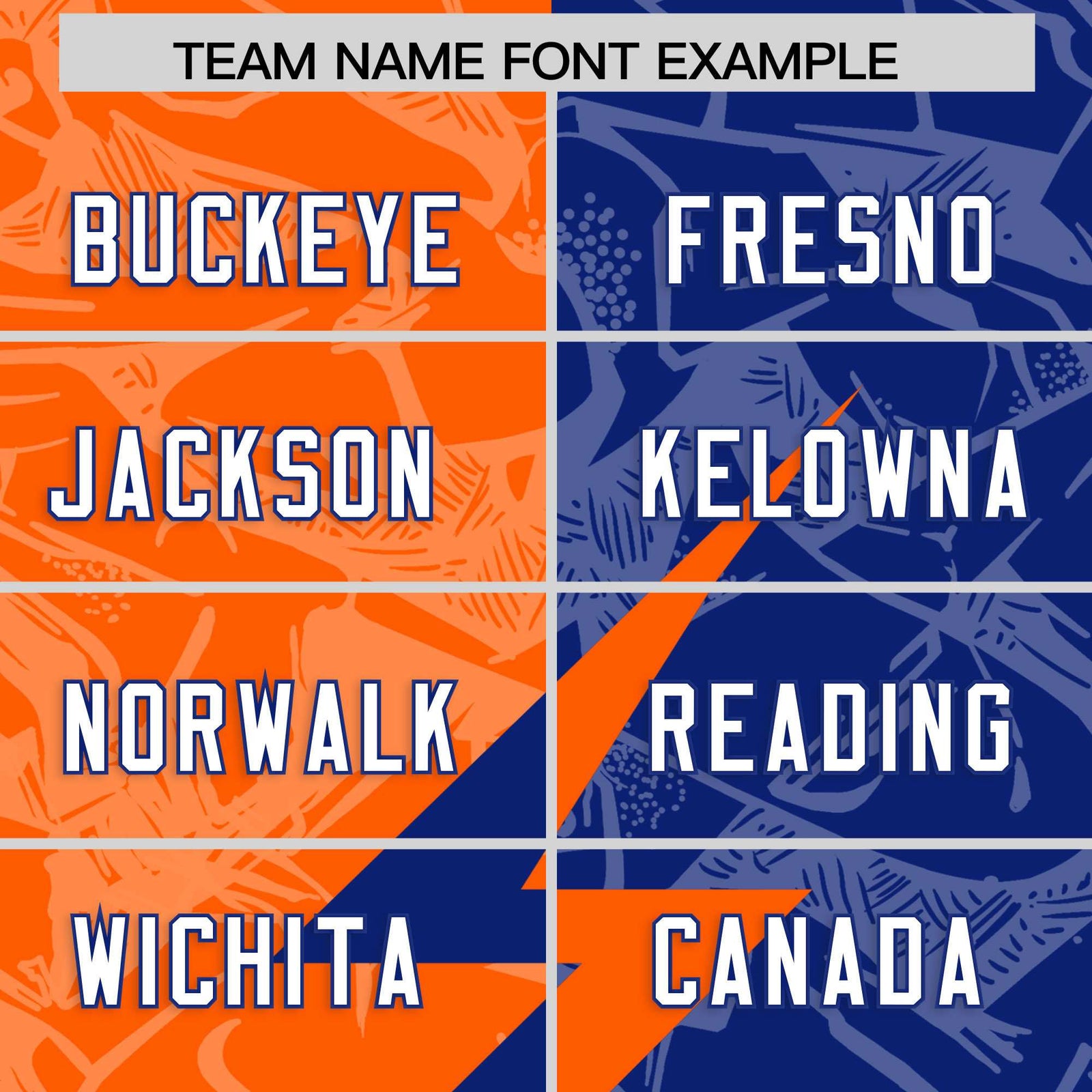 Custom Orange Royal Split Personalized Lightning Pattern Football Jersey