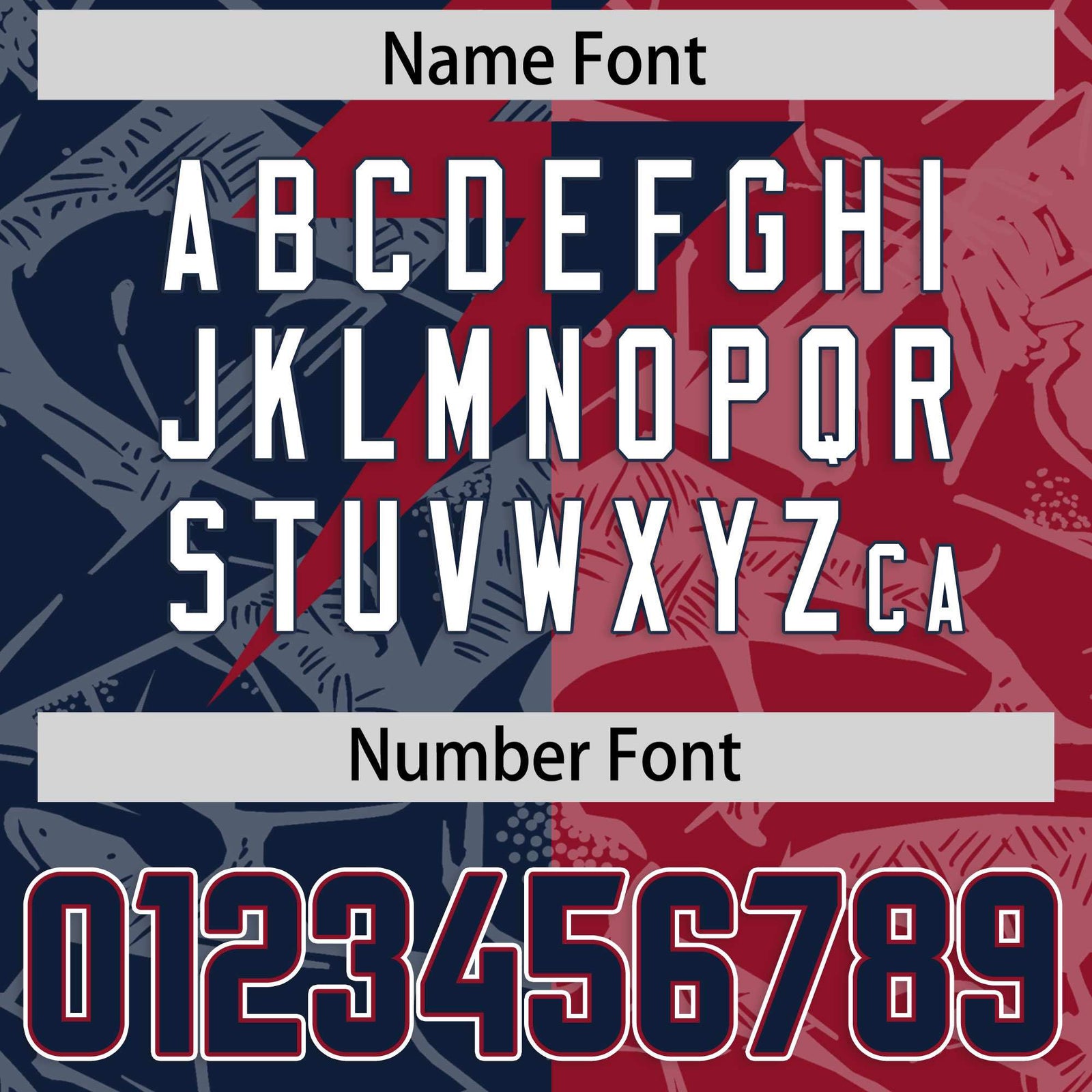 Custom Navy Cardinal Split Personalized Lightning Pattern Football Jersey