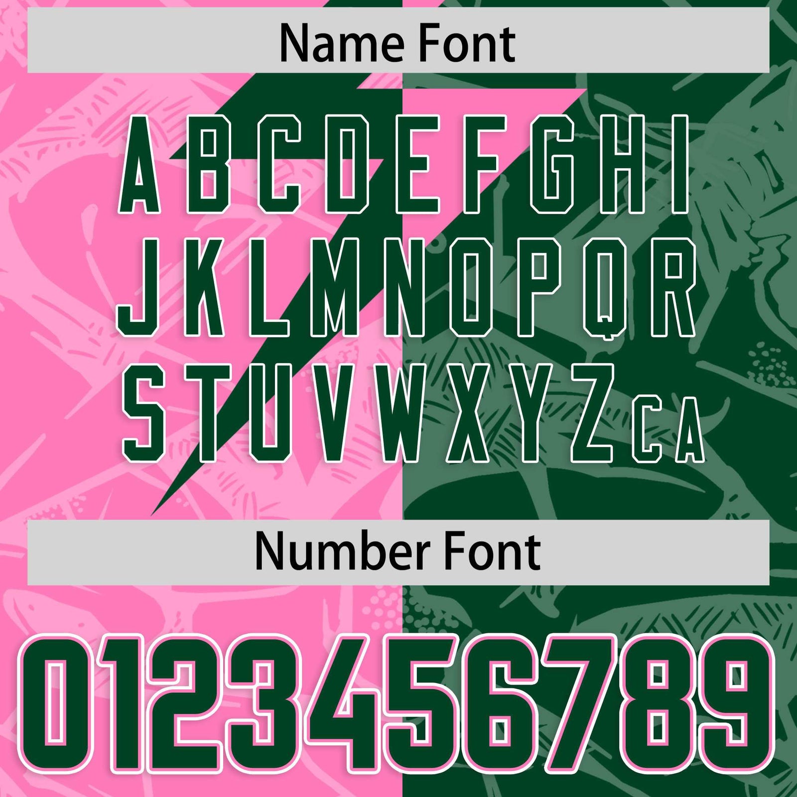 Custom Pink Green Split Personalized Lightning Pattern Football Jersey