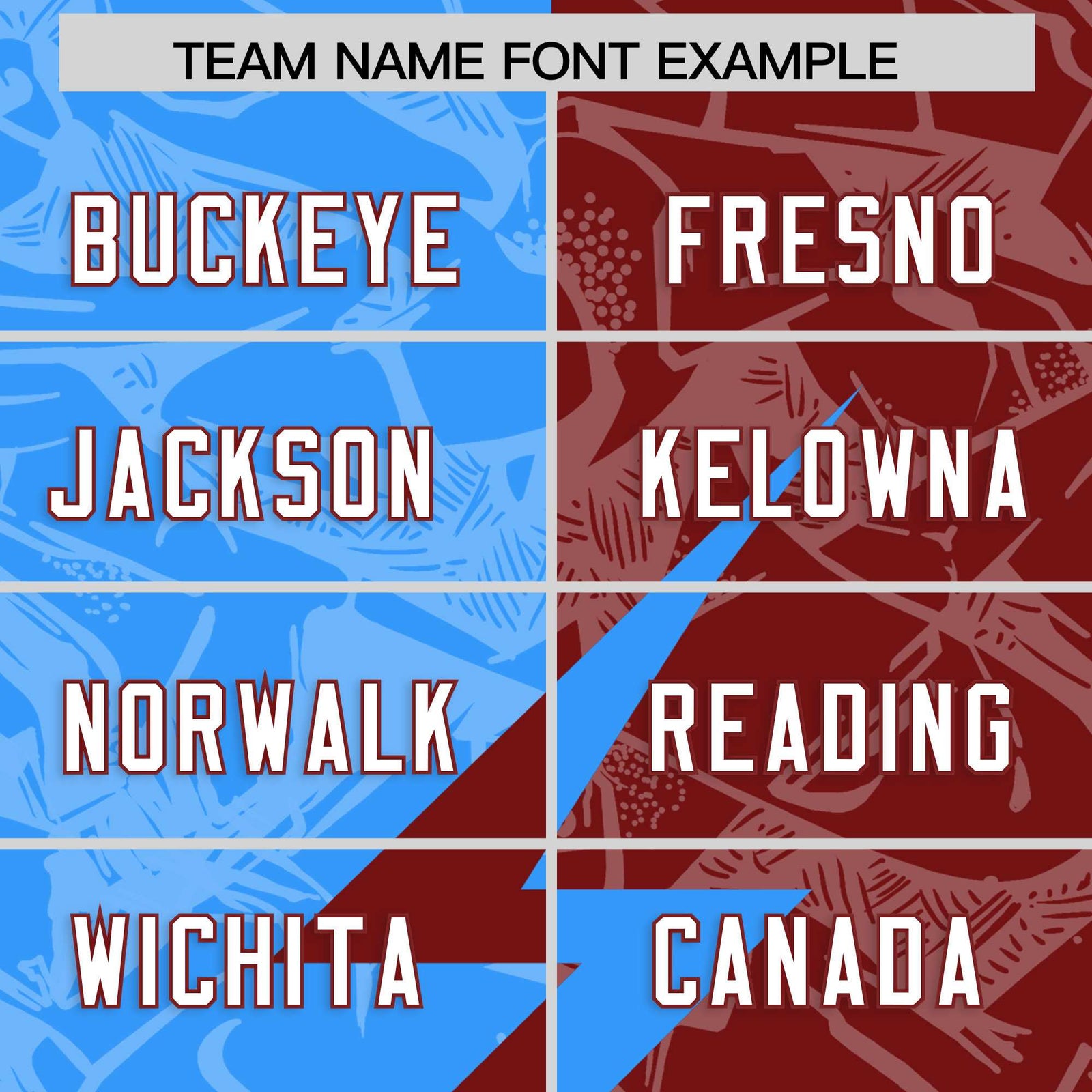 Custom Crimson Light Blue Split Personalized Lightning Pattern Football Jersey