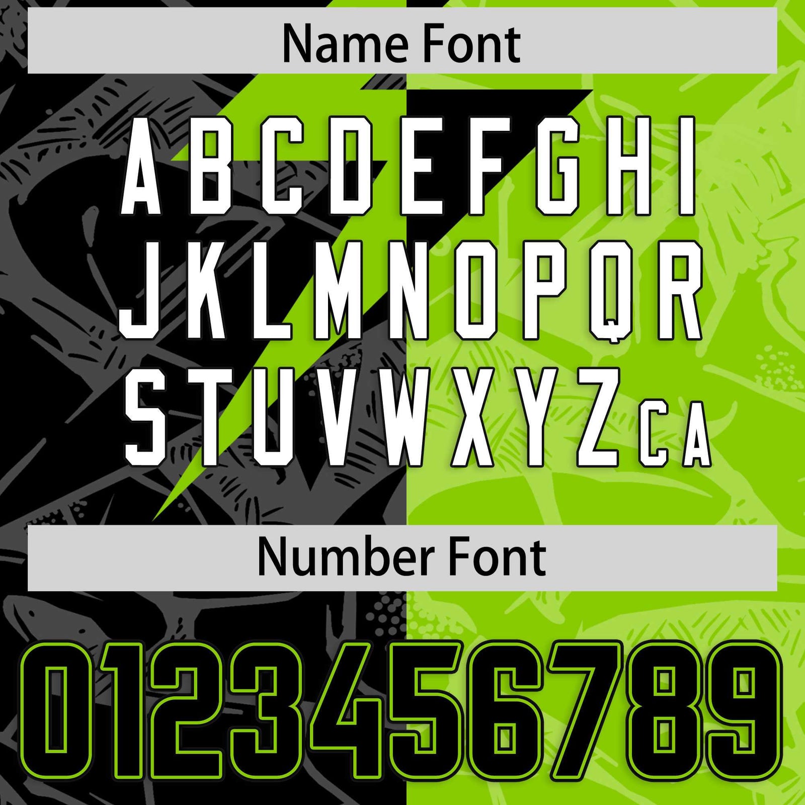 Custom Neon Green Black Split Personalized Lightning Pattern Football Jersey