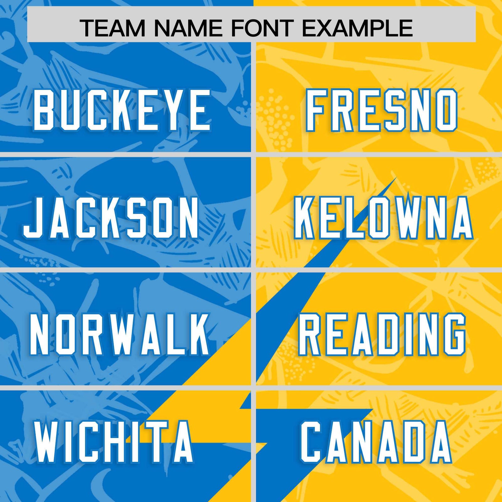 Custom Panther Blue Gold Split Personalized Lightning Pattern Football Jersey