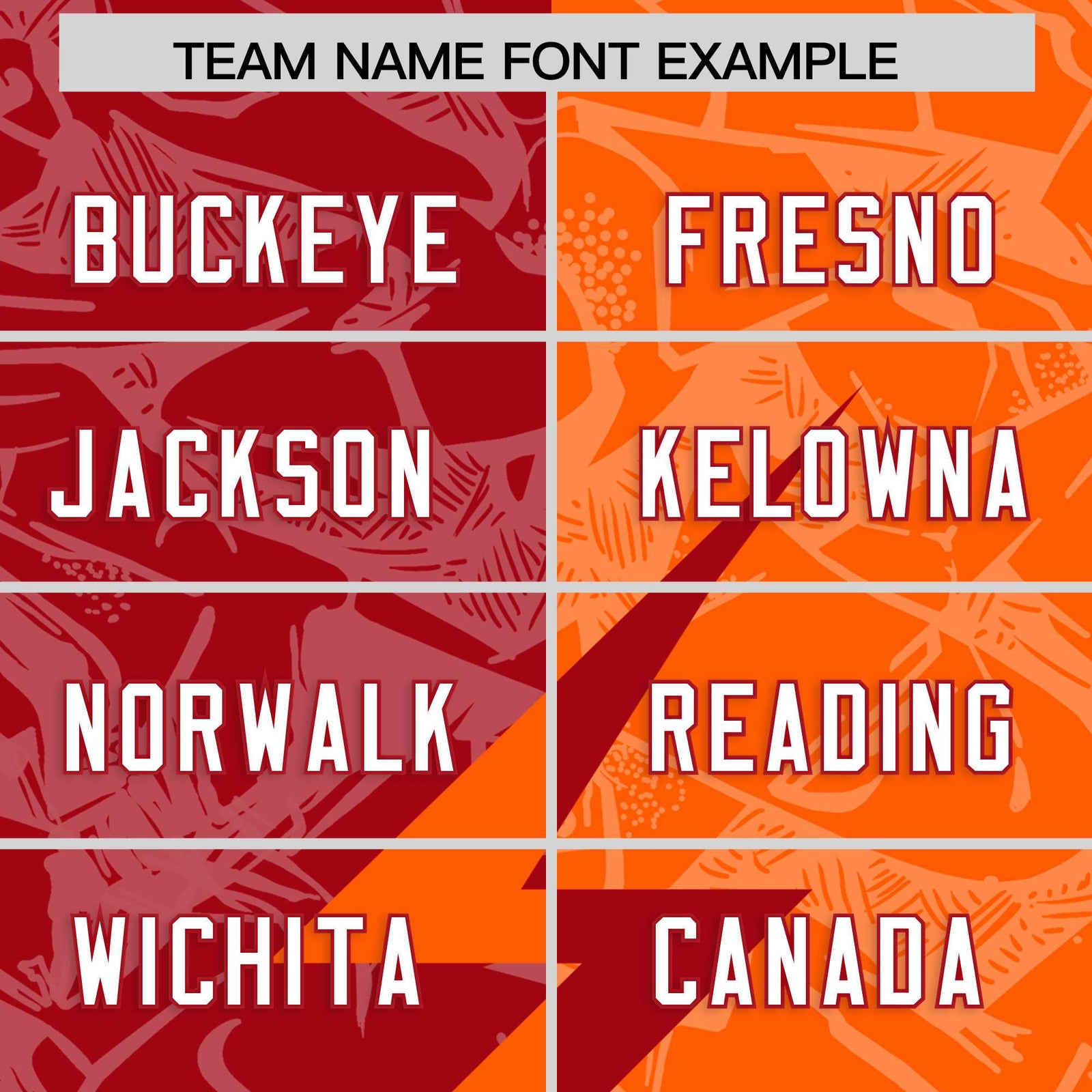 Custom Red Orange Split Personalized Lightning Pattern Football Jersey