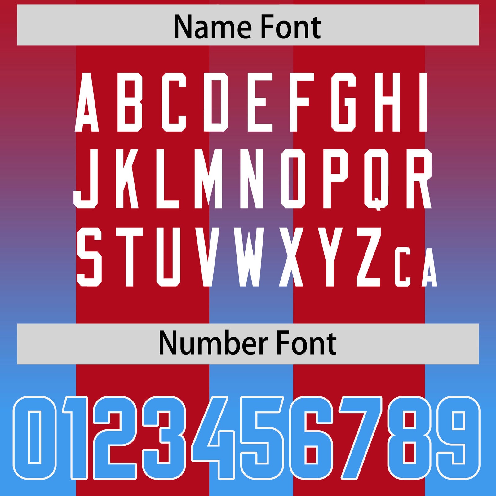 Custom Red Light Blue Vertical Width Stripe Gradient Fashion Personalized Team Football Jersey